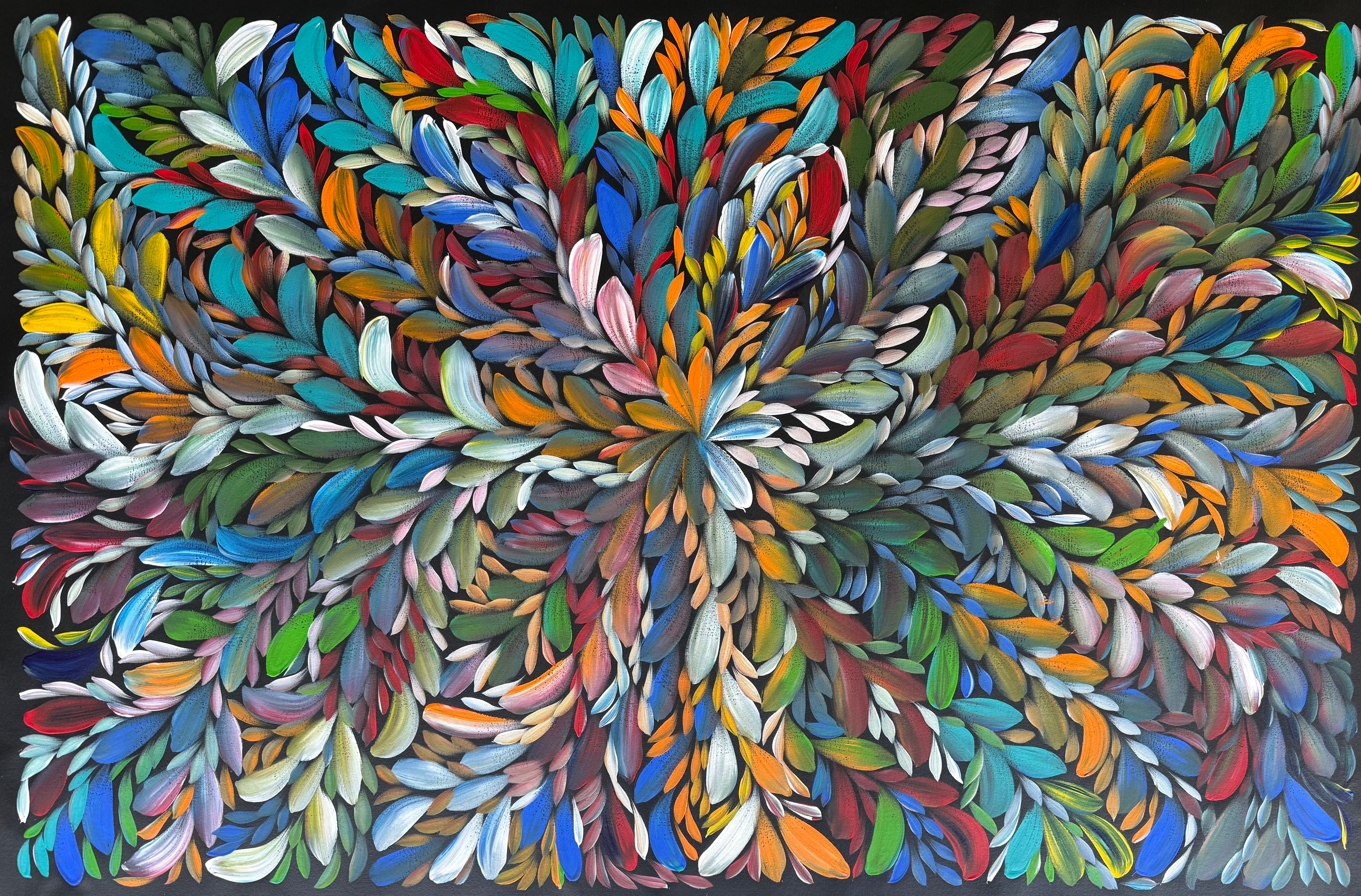 Louise Numina Napananka - Bush Medicine Leaves, Healing Leaves - 139x89cm .22-35