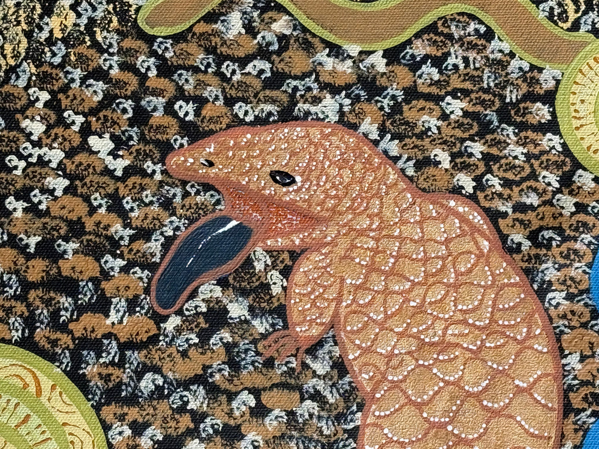 Deidre Burgoyne Rosier - Bobtail Lizard Travel Tracks to Waterholes .51-2