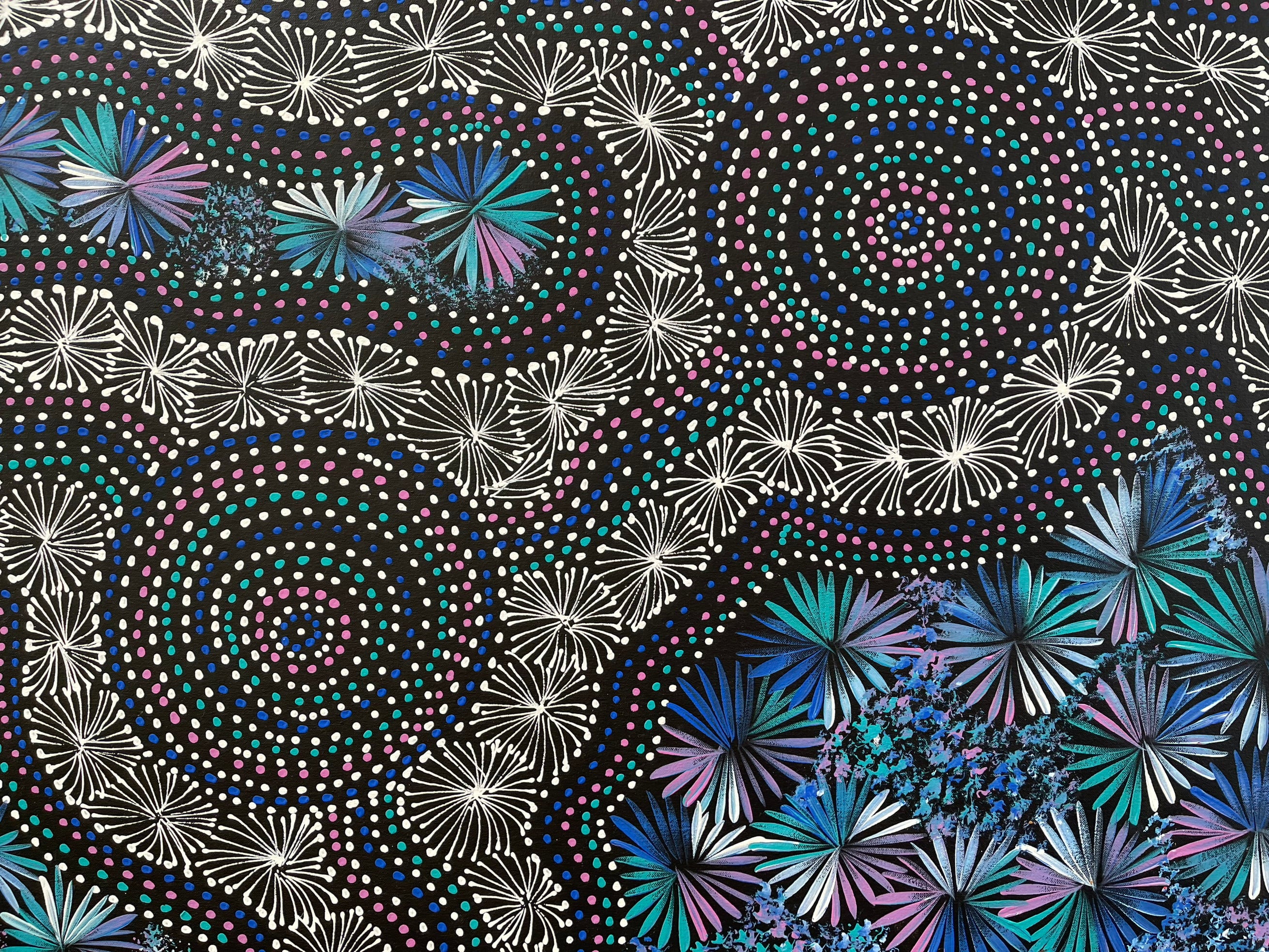 Selina Numina Kamprina - Bush Medicine Leaves with Spinifex Grass - 152x92cm .40-3