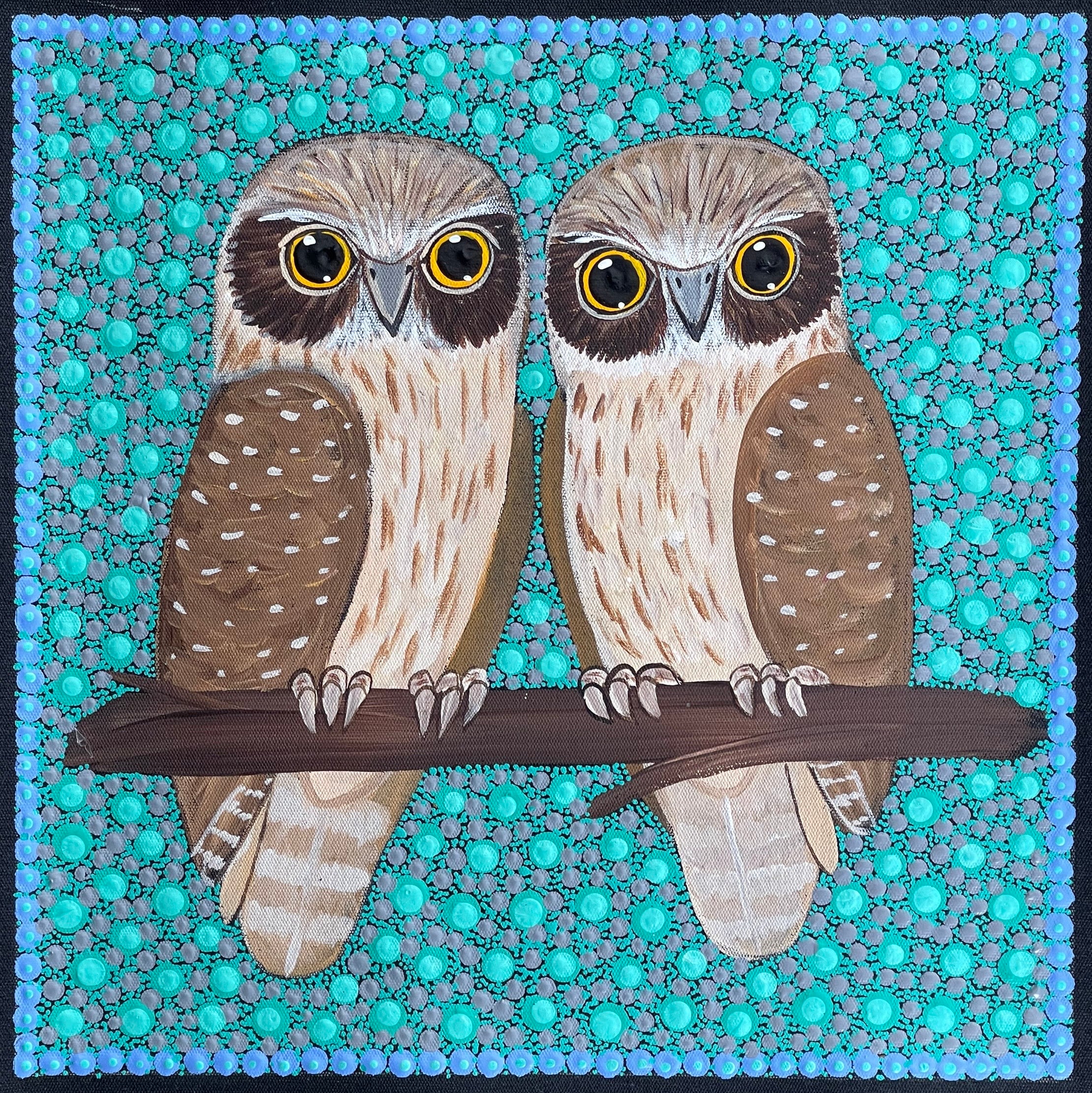 Kathleen Buzzacott - Boo Book Owls - 30x30cm .74-5