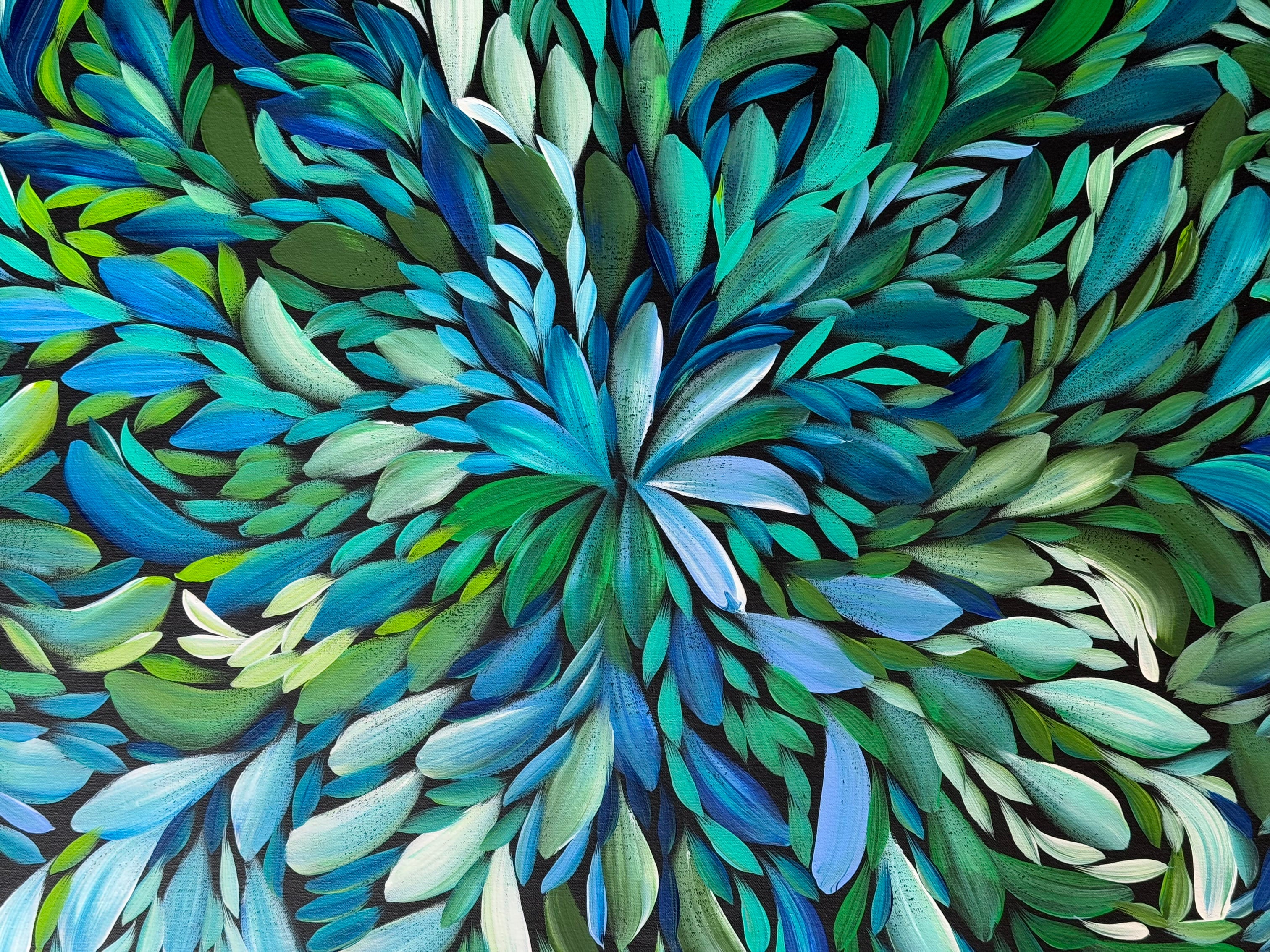 Louise Numina Napananka - Bush Medicine Leaves, Healing Leaves - 133x59cm .24-22