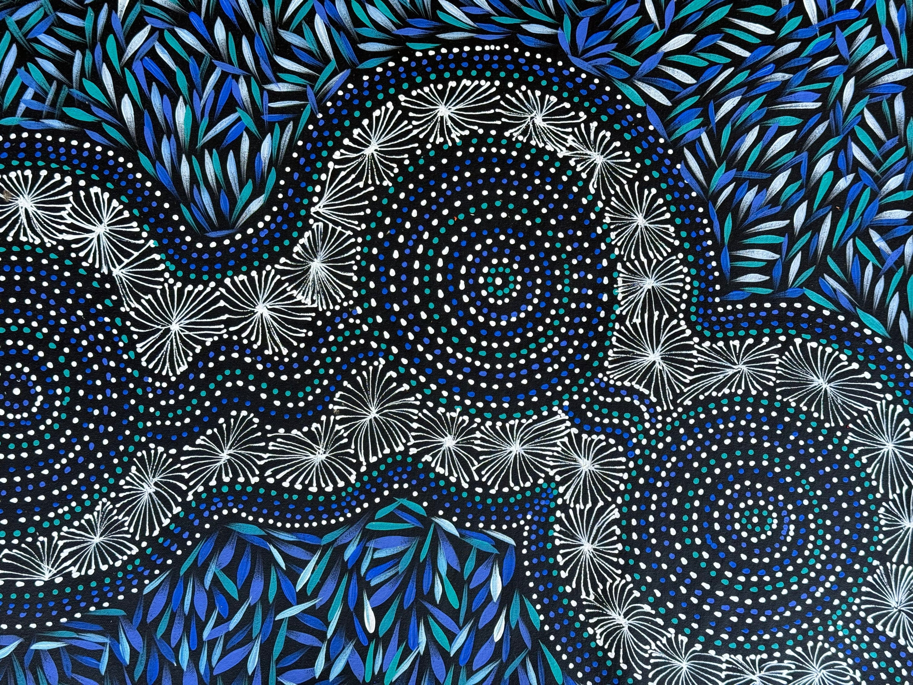 Selina Numina Kamprina - Bush Medicine Leaves with Spinifex Grass - 133x61cm .37-8