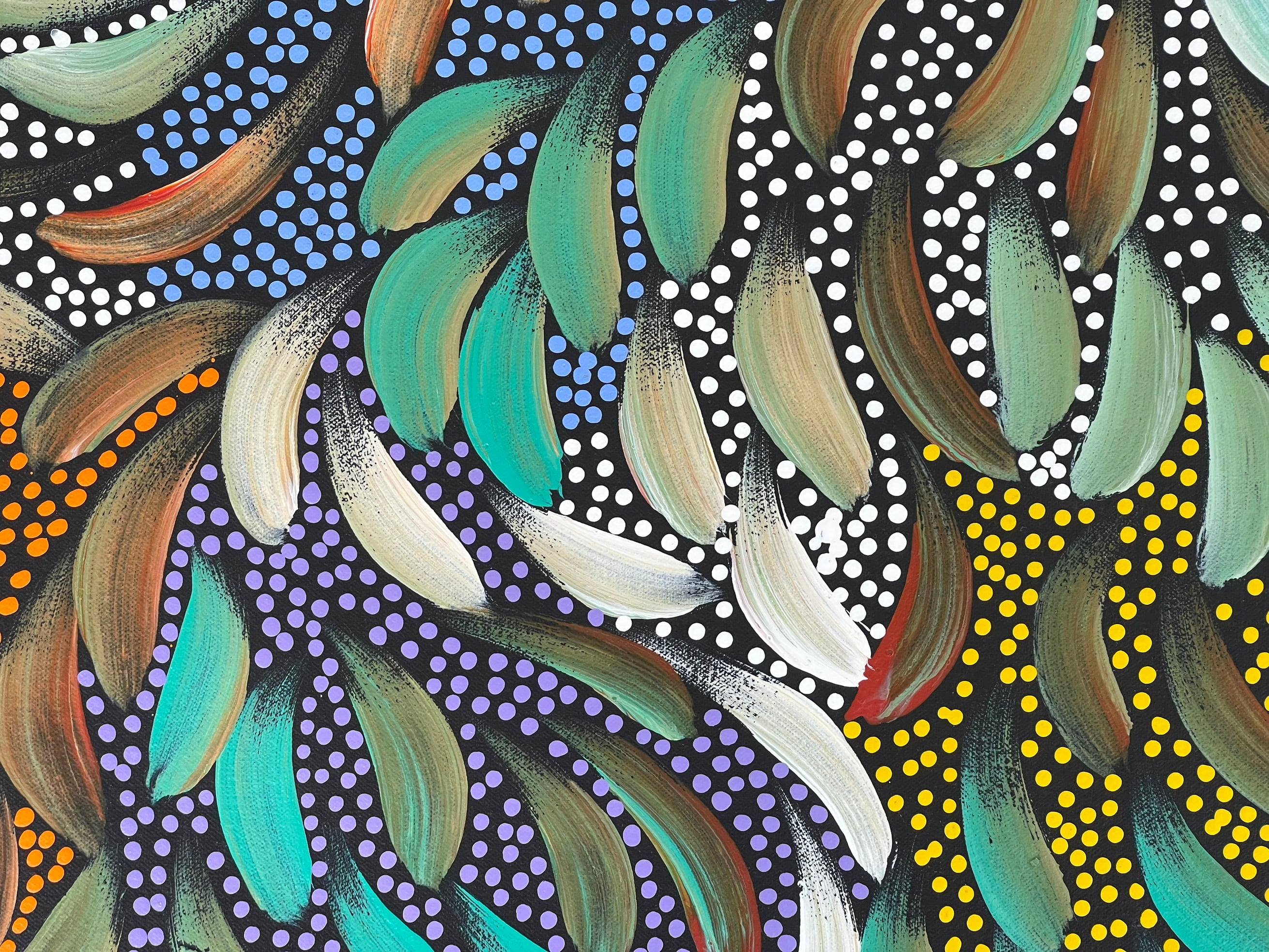 Caroline Numina - Seeded Bush Medicine Leaves - 103x90cm .25-20