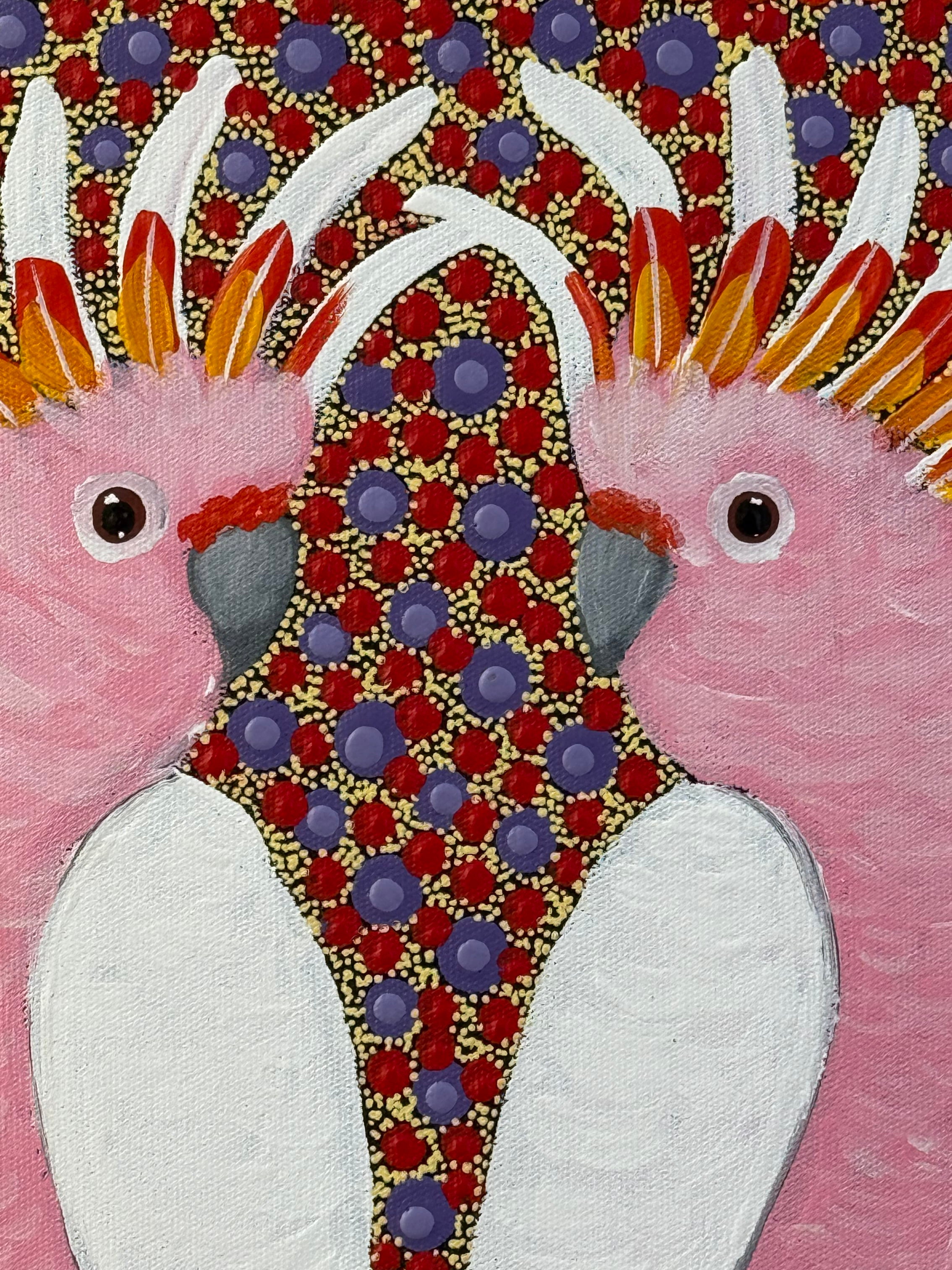 Kathleen Buzzacott - Major Mitchell's Cockatoos - 30x30cm .17-3