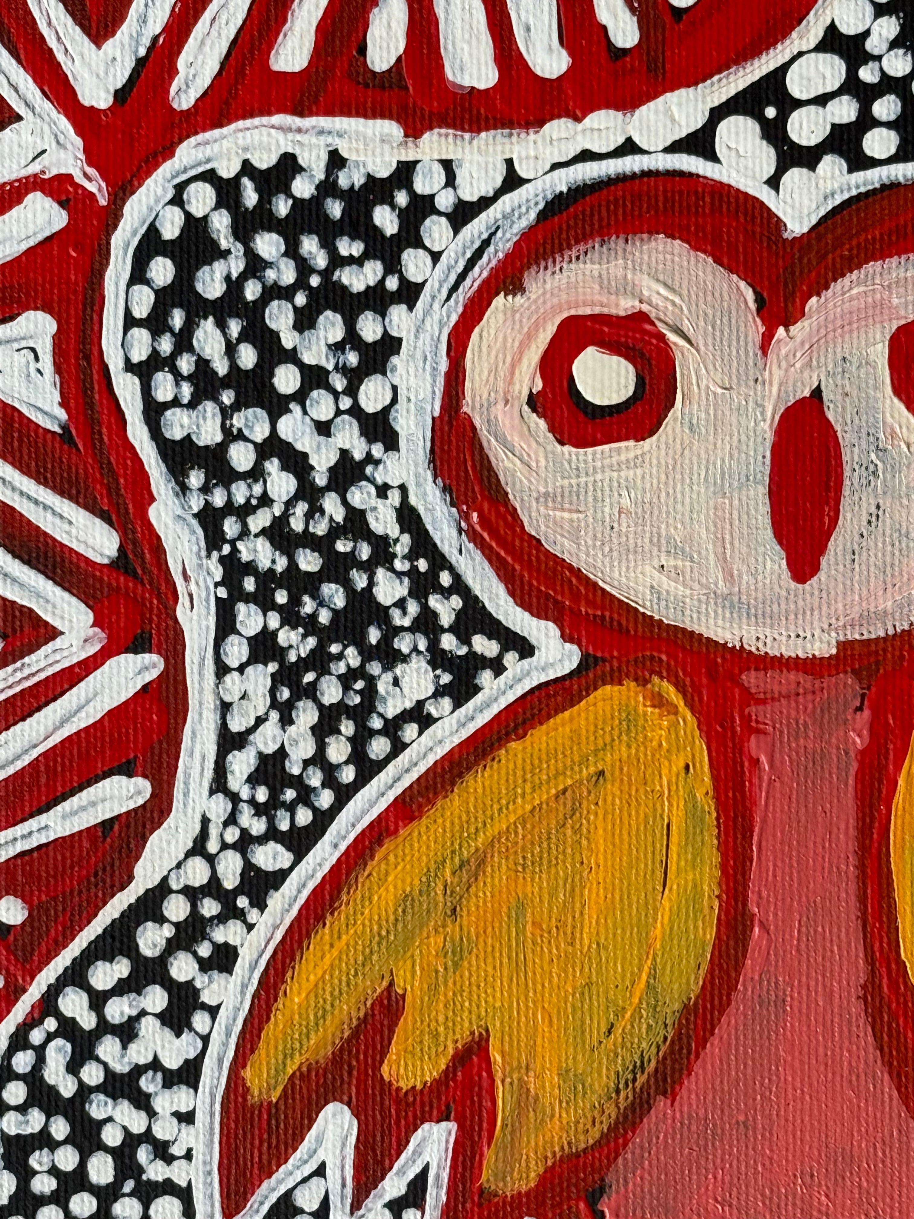 Juliette Nampijinpa Brown - Jarlajirrpi Jukurrpa (Owlet Nightjar Dreaming) - Stretched