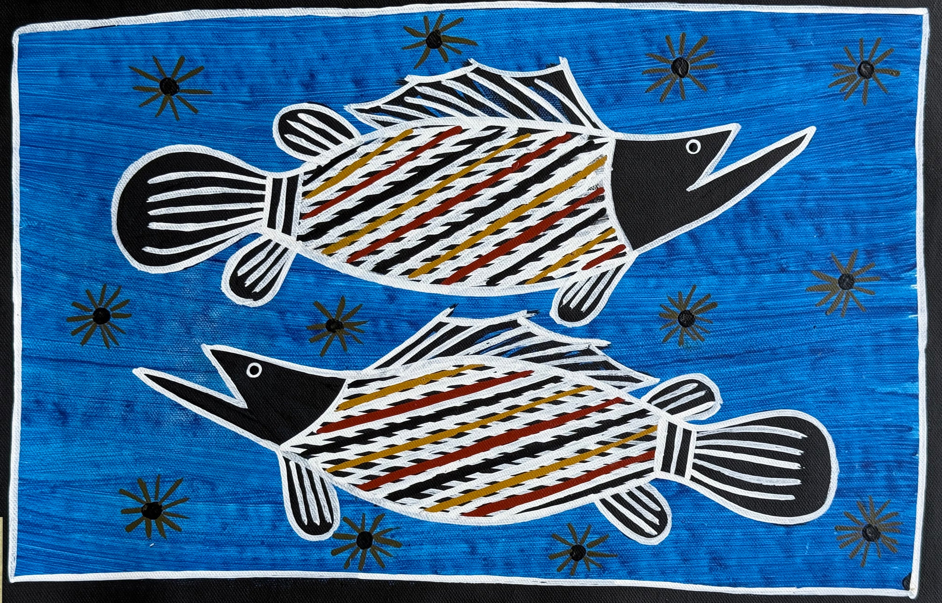 Christine Burarrwanga - Barramundi - 48x30cm .01-6