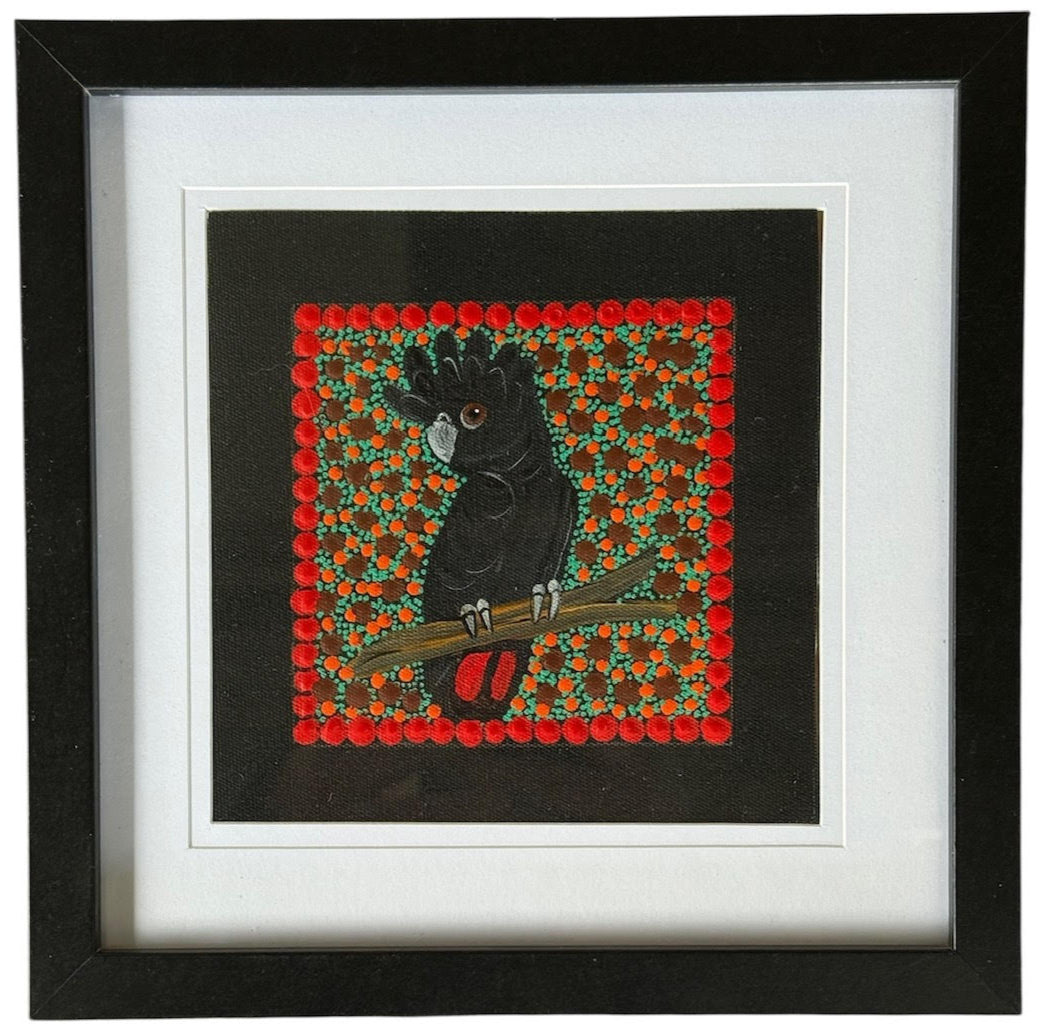 Kathleen Buzzacott - Red Tailed Cockatoo (Male) - Small, Framed .220