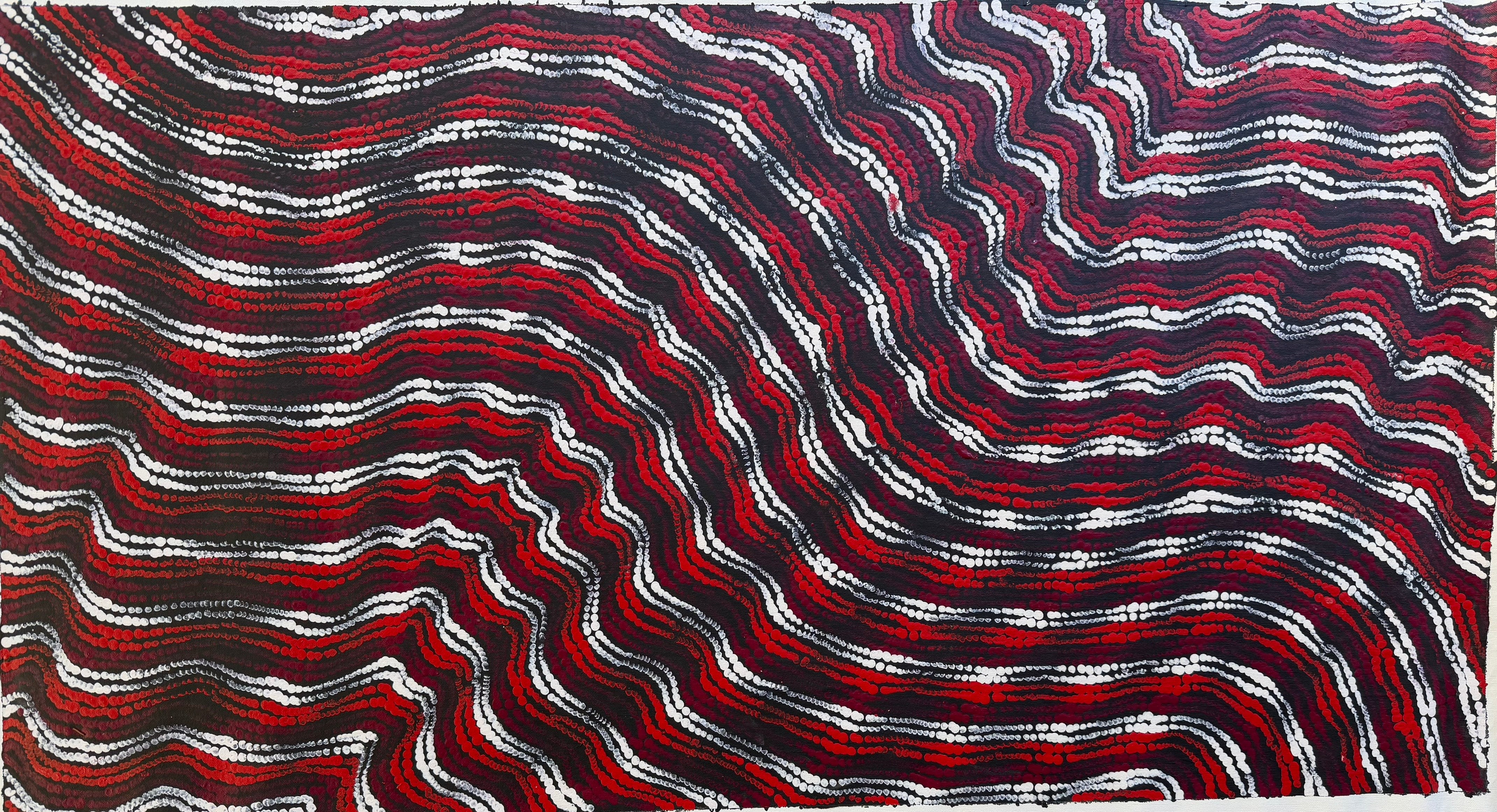 Maria Nampijinpa Brown - Pamapardu Jukurrpa (Flying Ant Dreaming) - 110x59cm .27-2