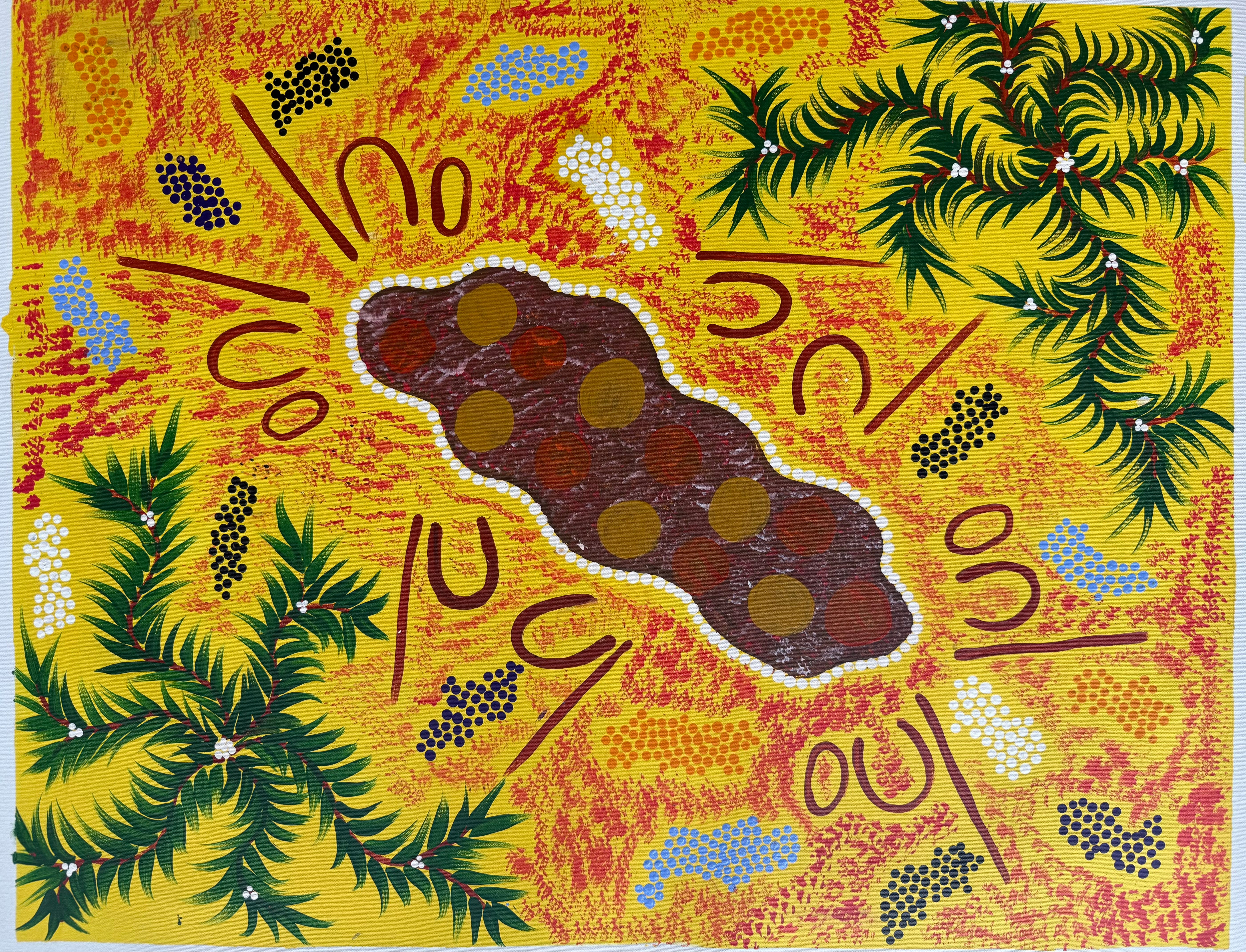 Salrena Dixon - Bush Tomatos, Bush Spinifex, Women Sitting Around the Bush Tucker .04-11