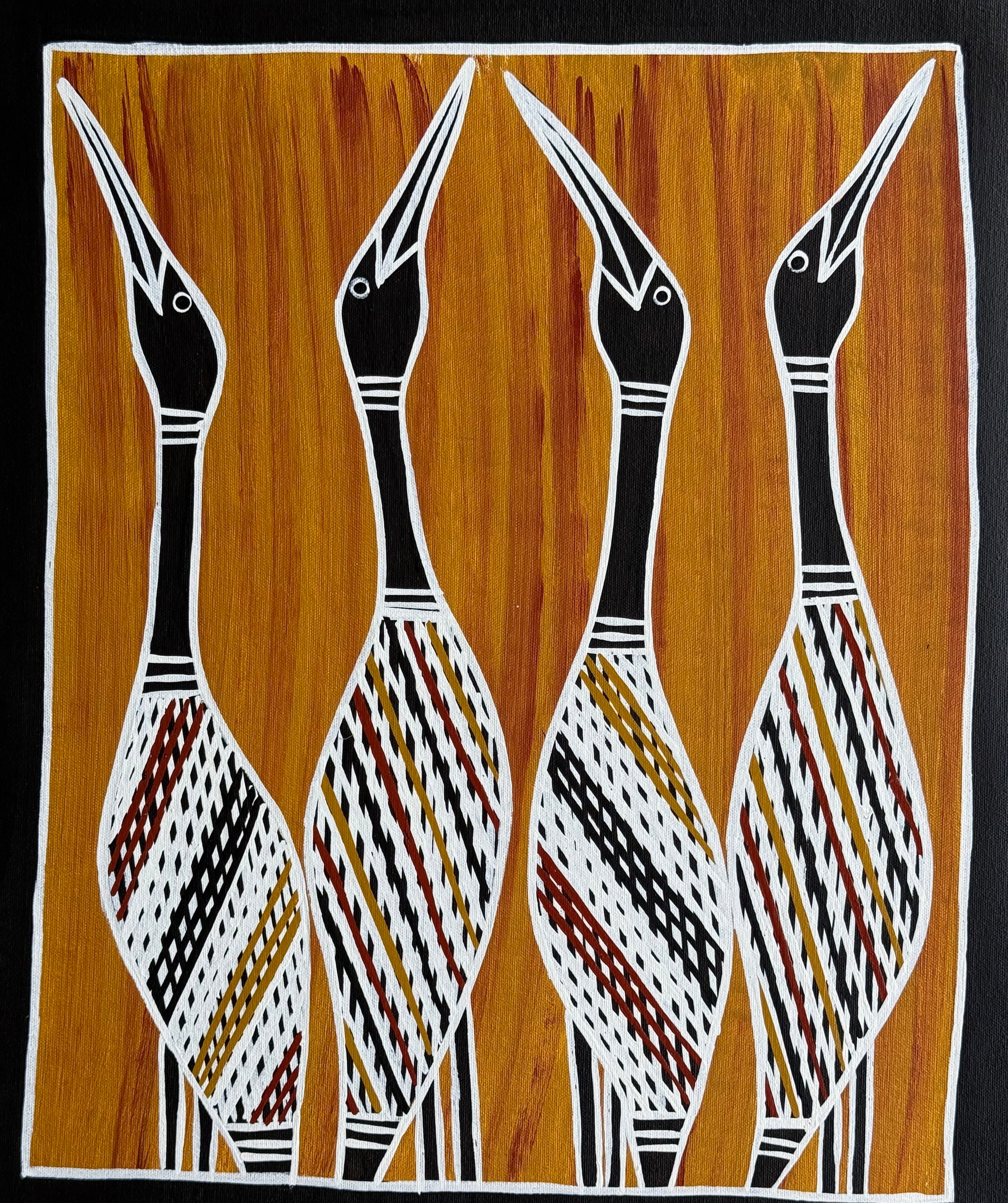 Christine Burarrwanga - Four Brolgas - 49x40cm .01-9