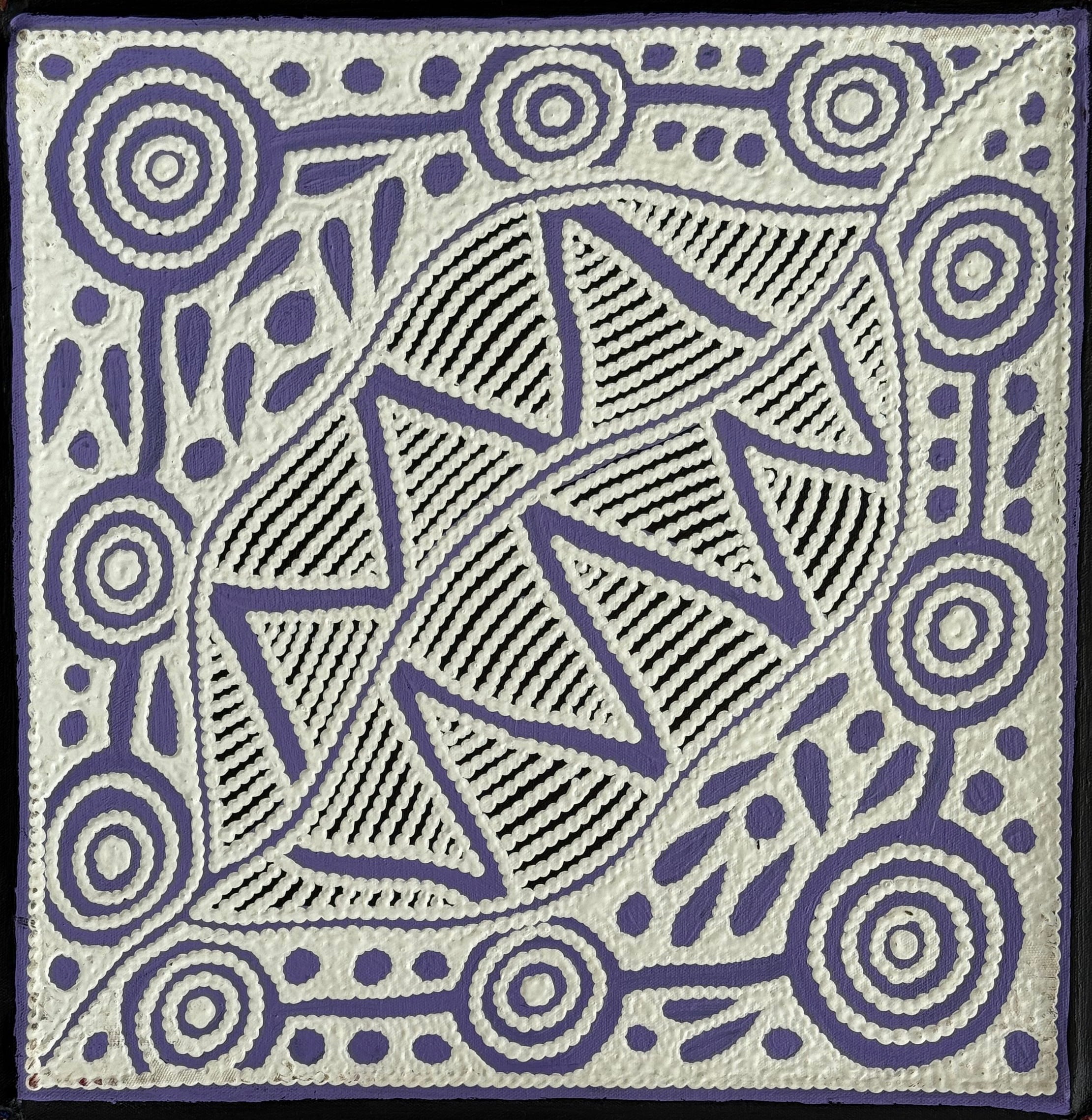 Ursula Napangardi Hudson - Pikilyi Jukurrpa (Vaughan Springs Dreaming) - 30x30cm