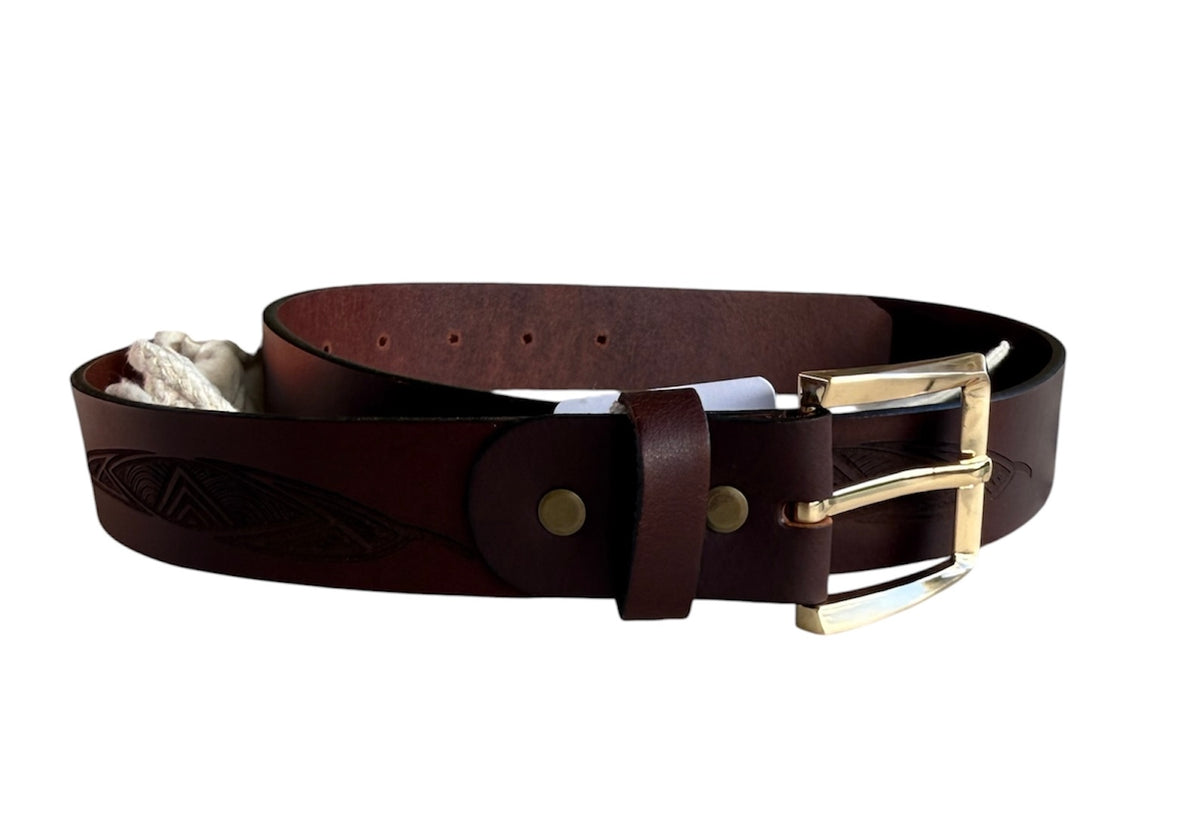 Men's Leather Belt - Mick Harding - Brown