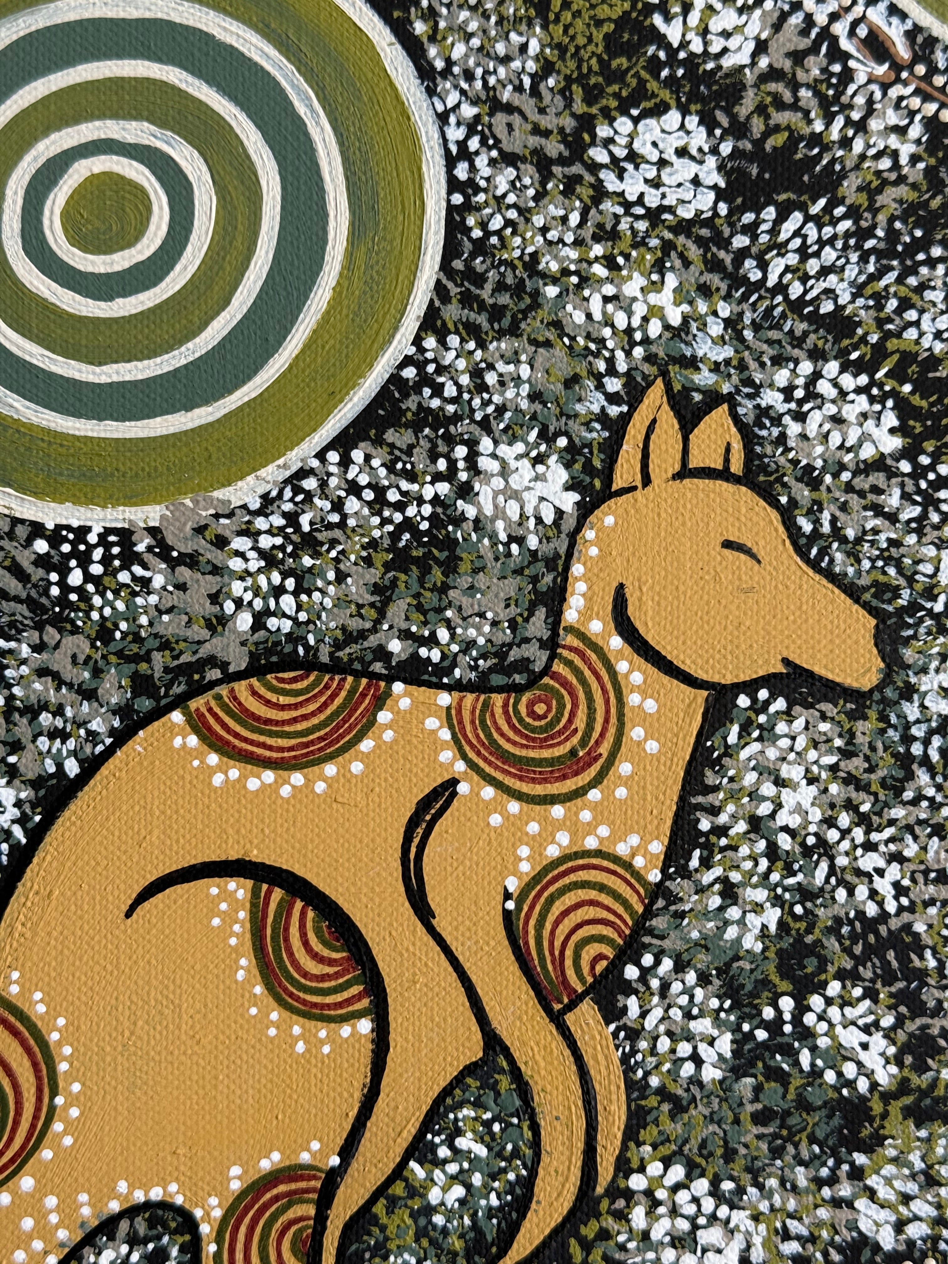 Deidre Burgoyne Rosier - Kangaroo Looking For Food *pre-stretched* .18-6