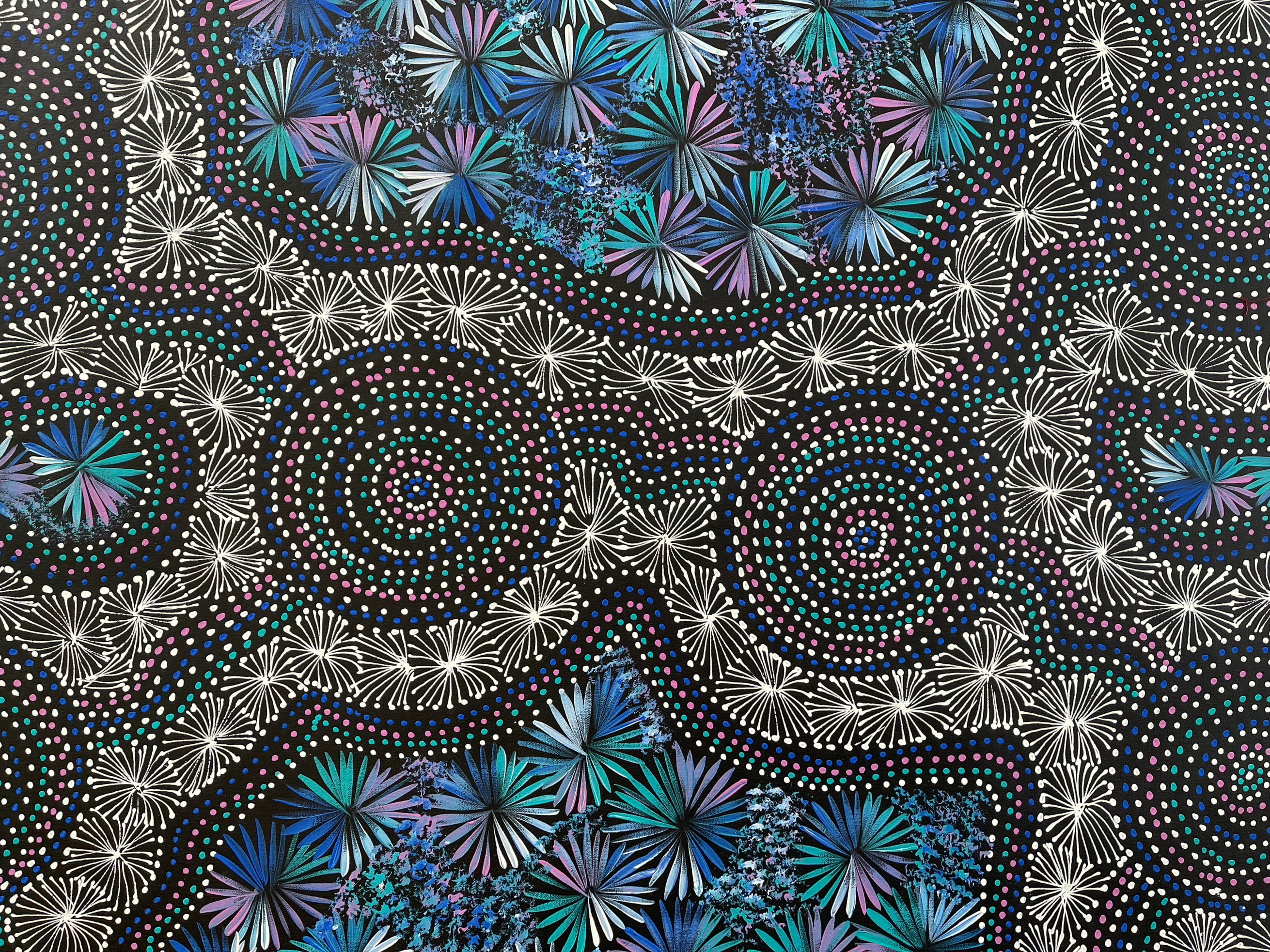 Selina Numina Kamprina - Bush Medicine Leaves with Spinifex Grass - 152x92cm .40-3