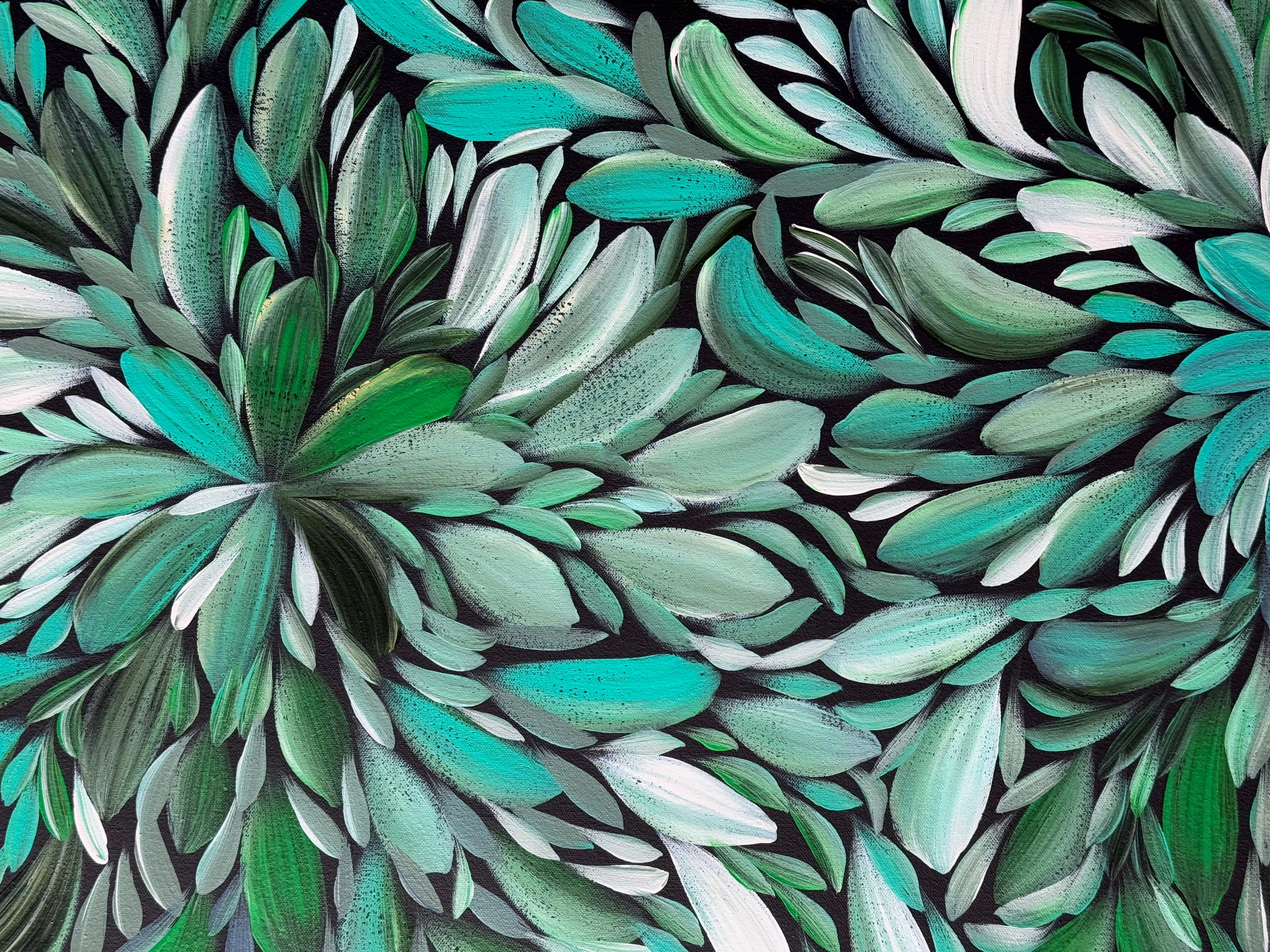 Louise Numina Napananka - Bush Medicine Leaves, Healing Leaves - 130x59cm .24-27