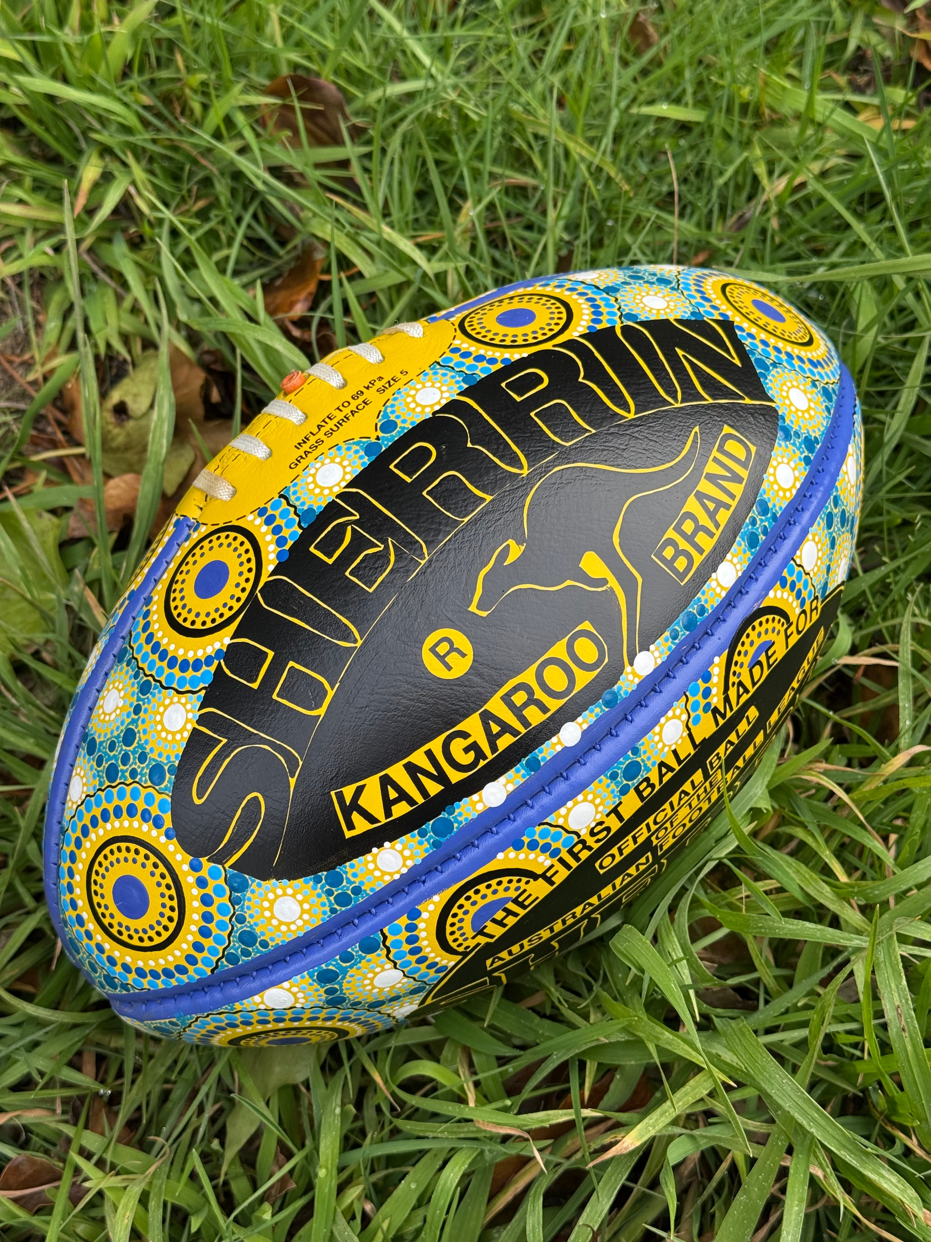 Hand Painted Sherrin Football - Chantelle Mulladad