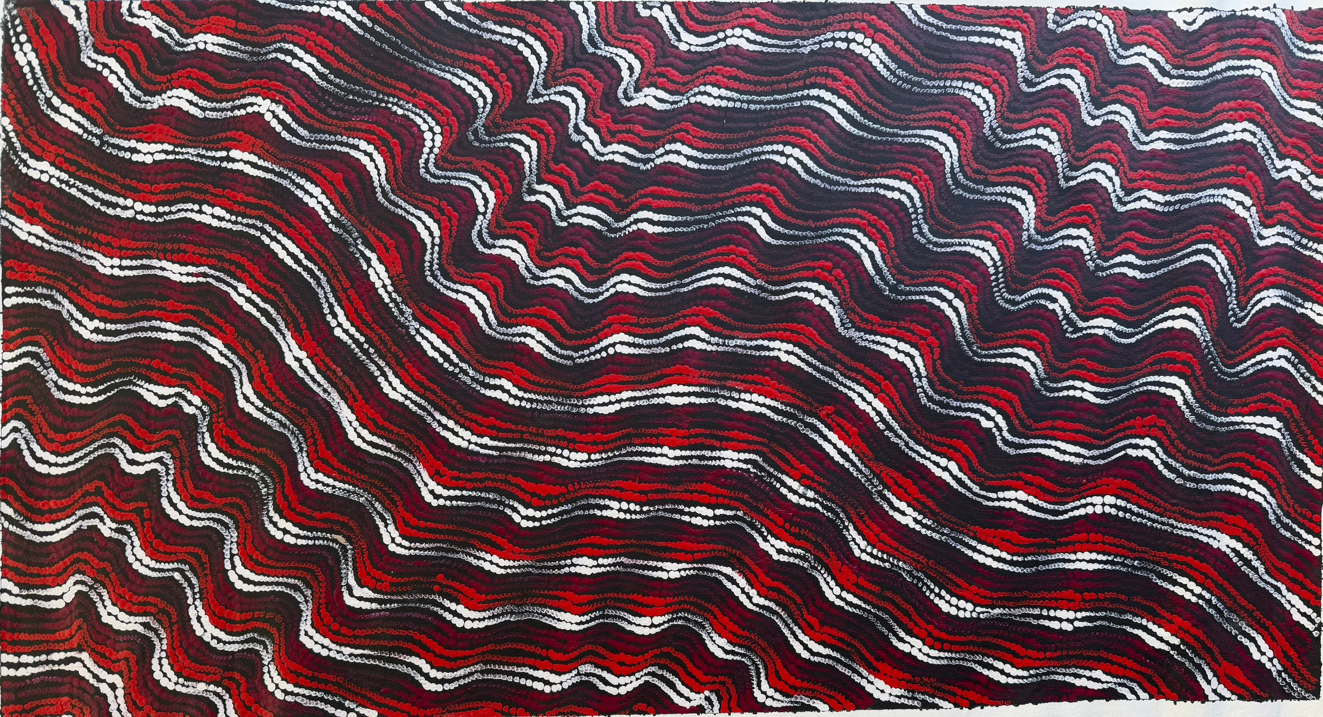 Maria Nampijinpa Brown - Pamapardu Jukurrpa (Flying Ant Dreaming) - 110x59cm .27-1