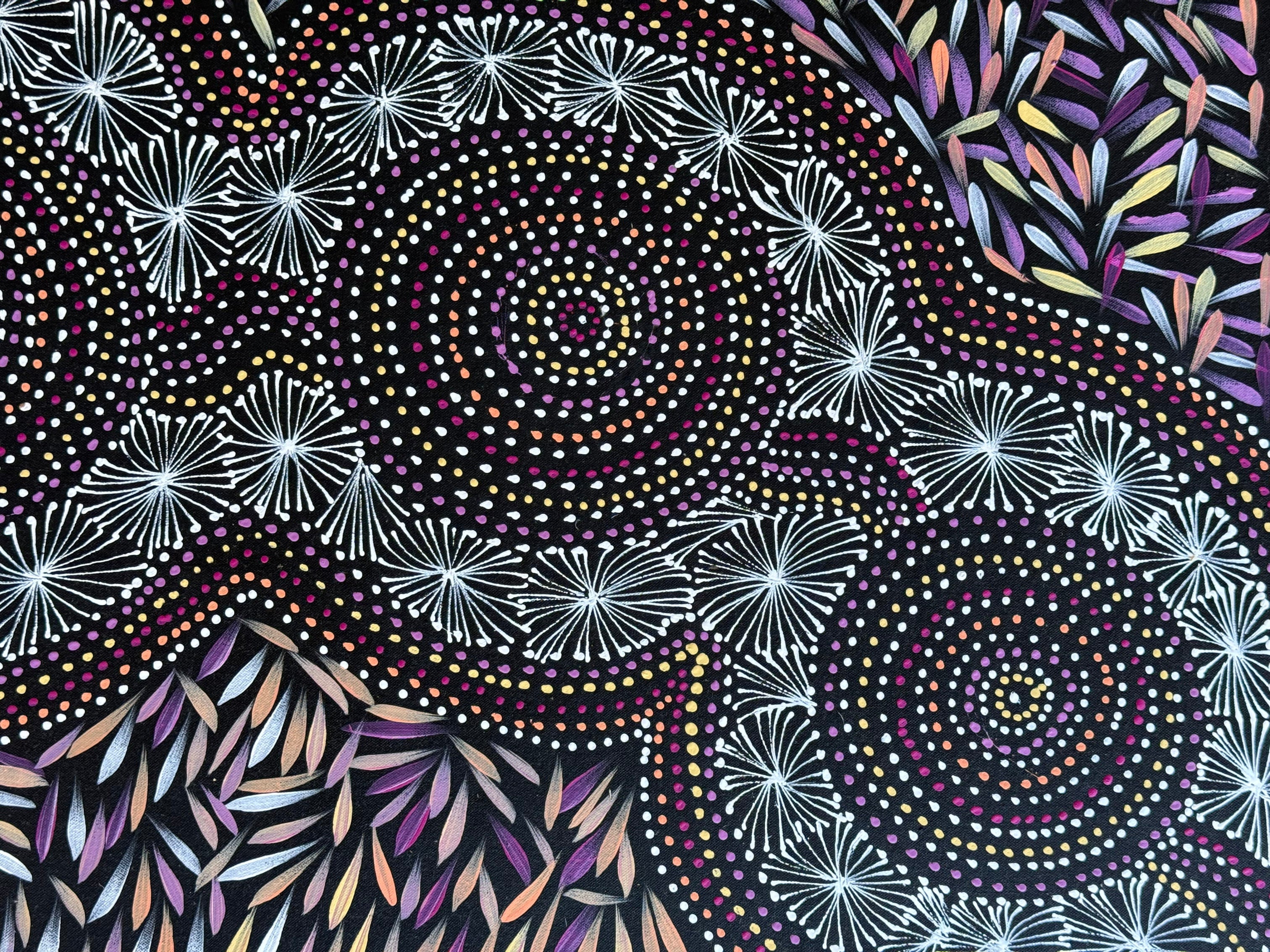 Selina Numina Kamprina - Bush Medicine Leaves with Spinifex Grass - 133x56cm .37-3