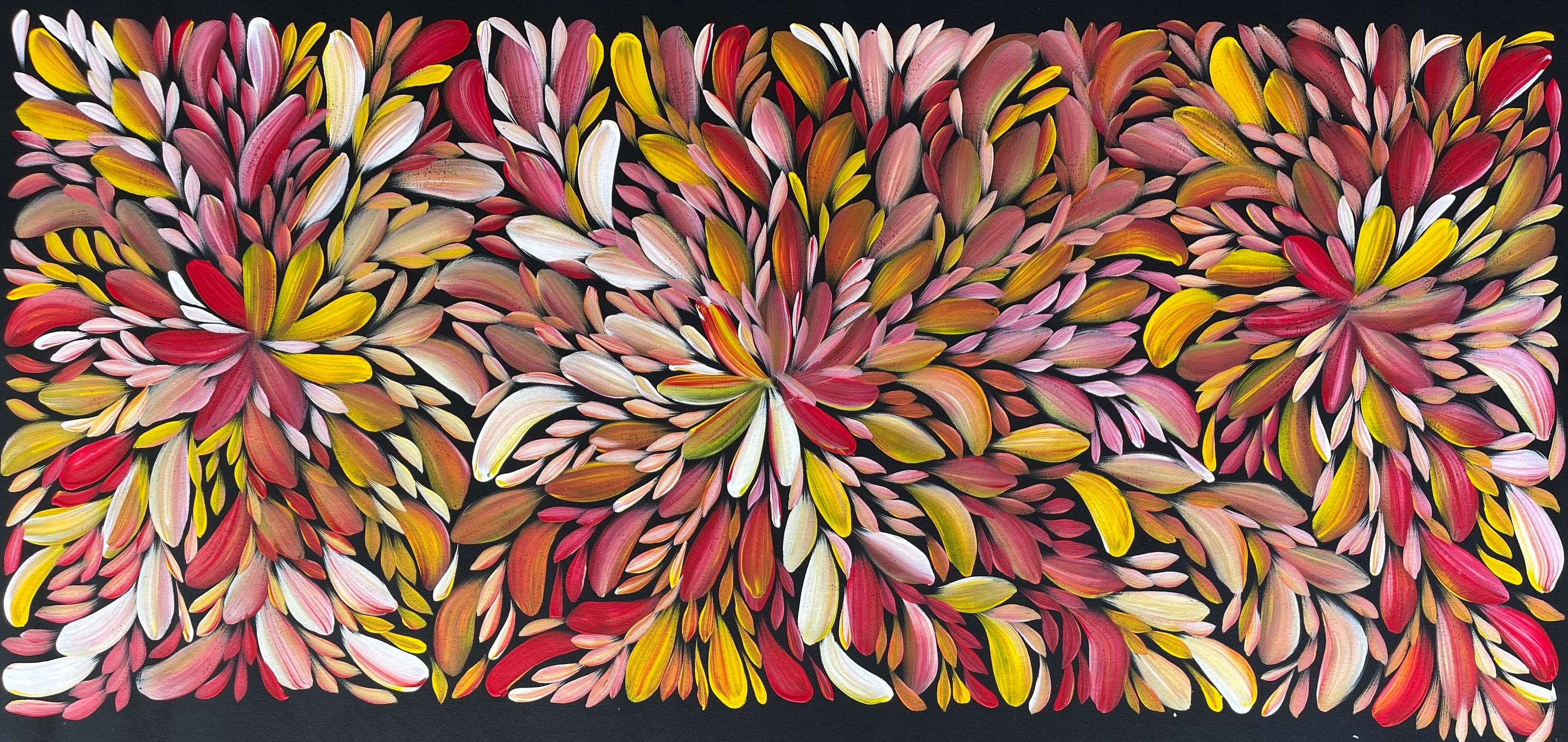 Louise Numina Napananka - Bush Medicine Leaves, Healing Leaves - 132x58cm .91-1