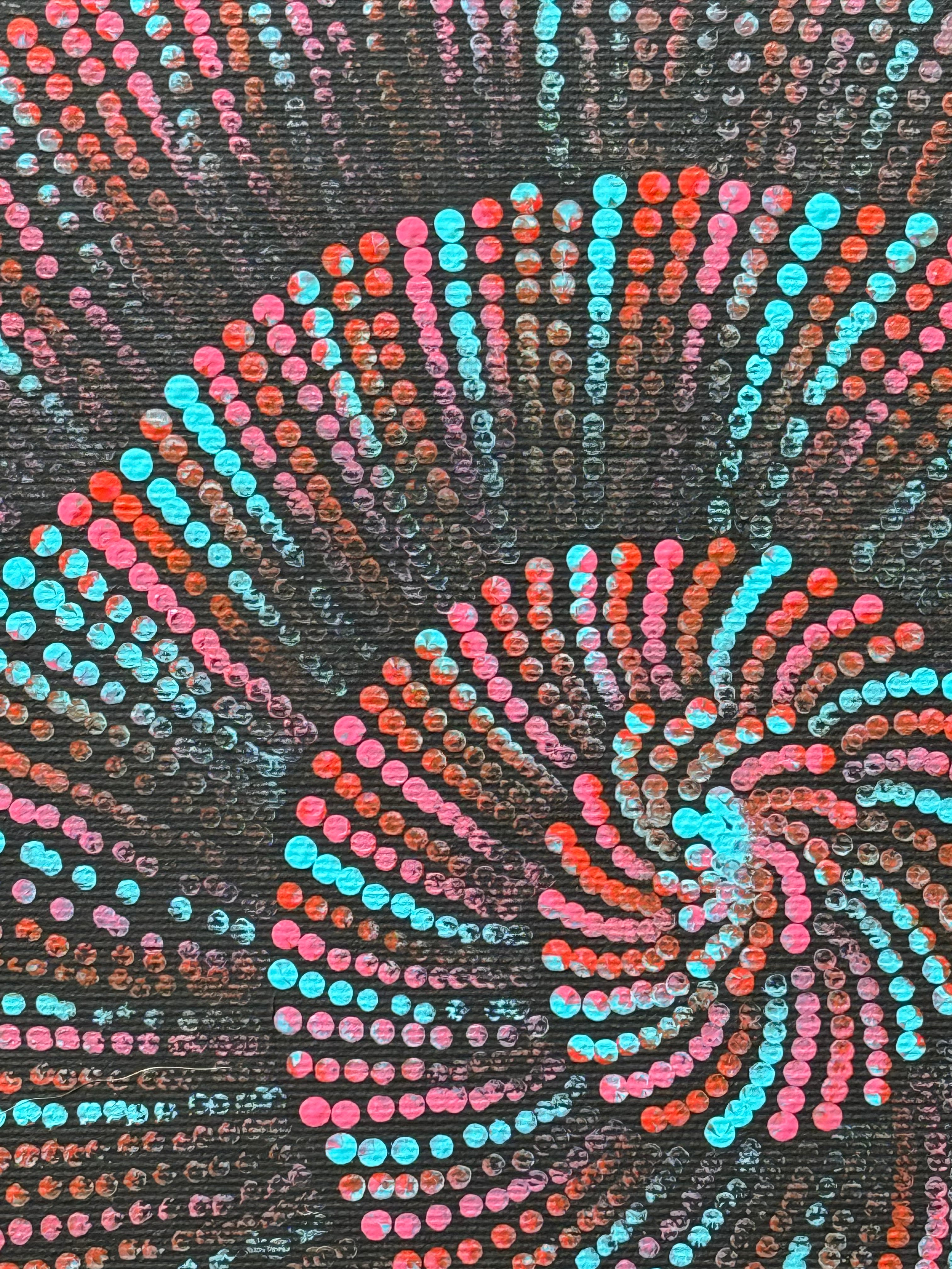 Mekeisha Napanangka Martin - Pamapardu Jukurrpa (Flying Ant Dreaming) Warntungurru - Stretched