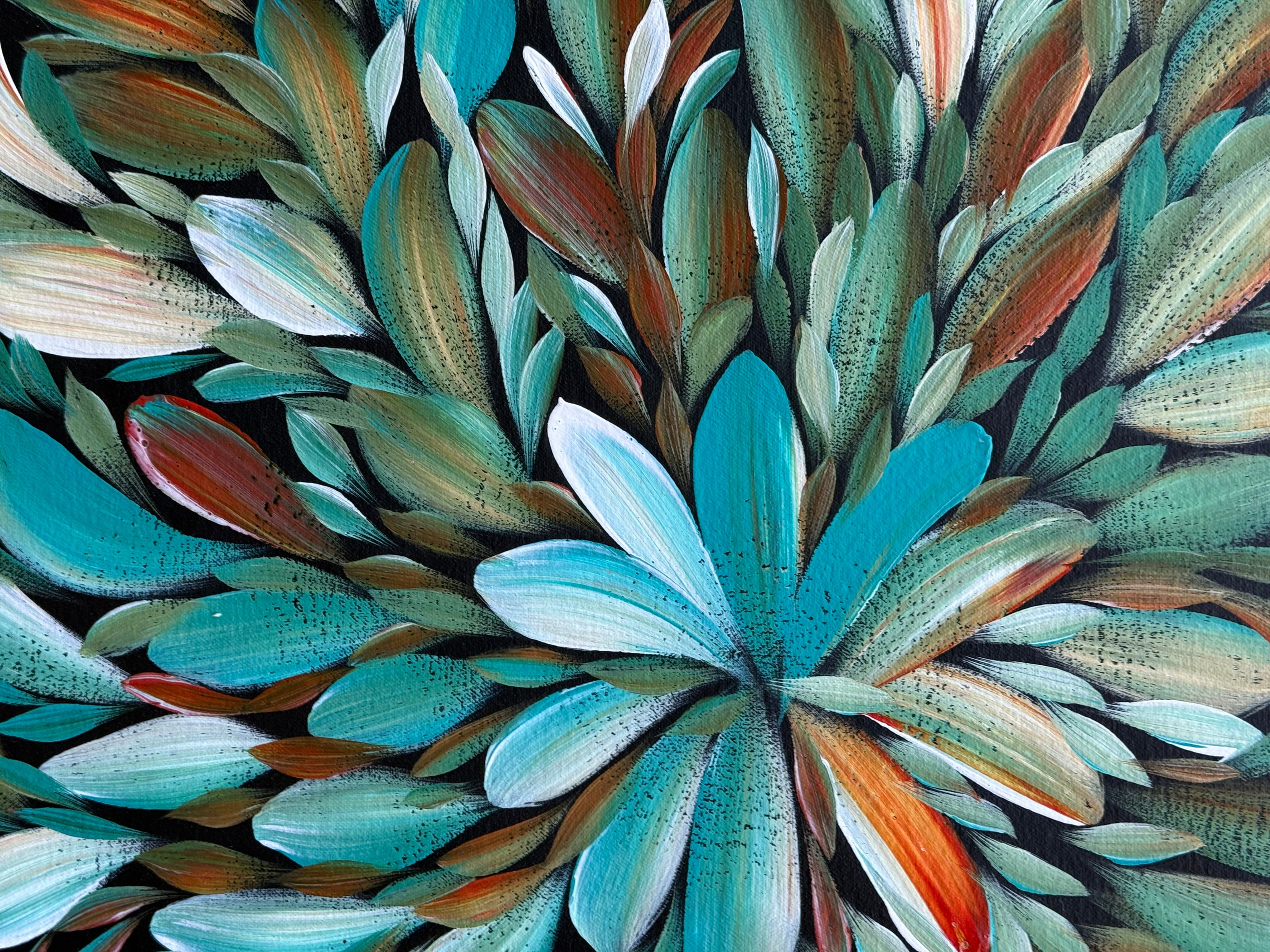 Louise Numina Napananka - Bush Medicine Leaves - 60x60cm .21-7