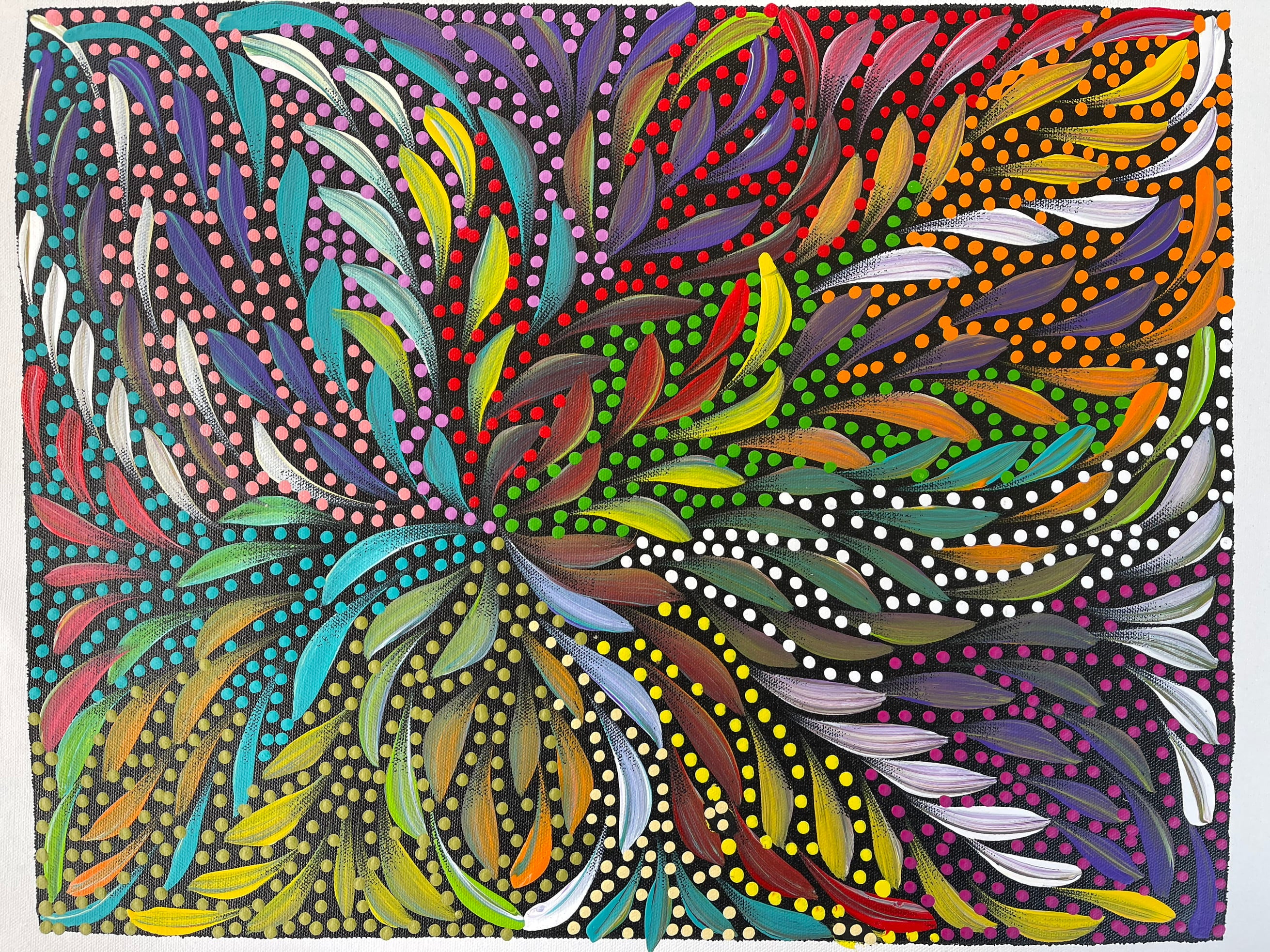 Caroline Numina - Bush Medicine Leaves with Seeds - 44x34cm .25-36