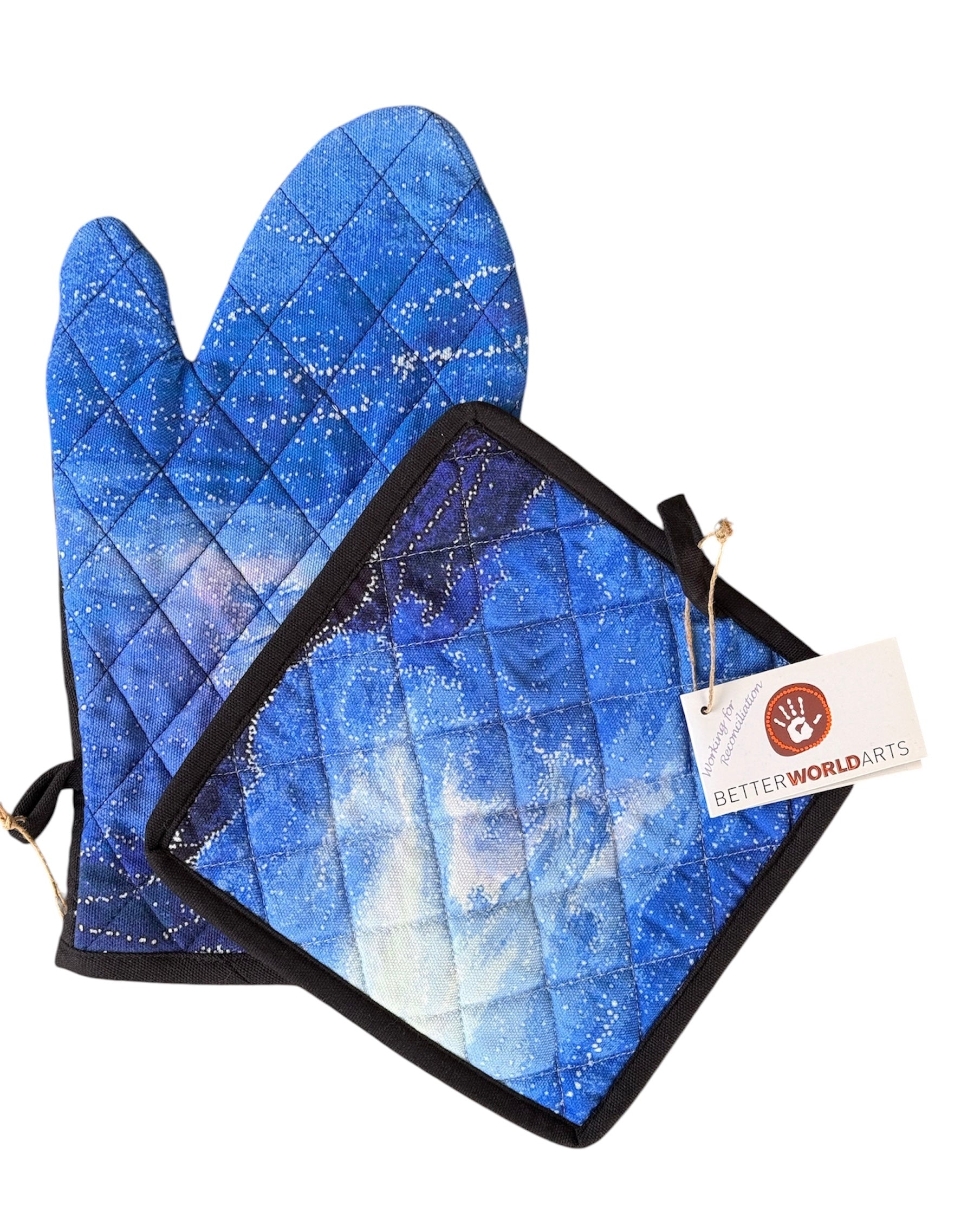 Cotton Oven Mit & Pot Holder Set - Athena Nangala Granites