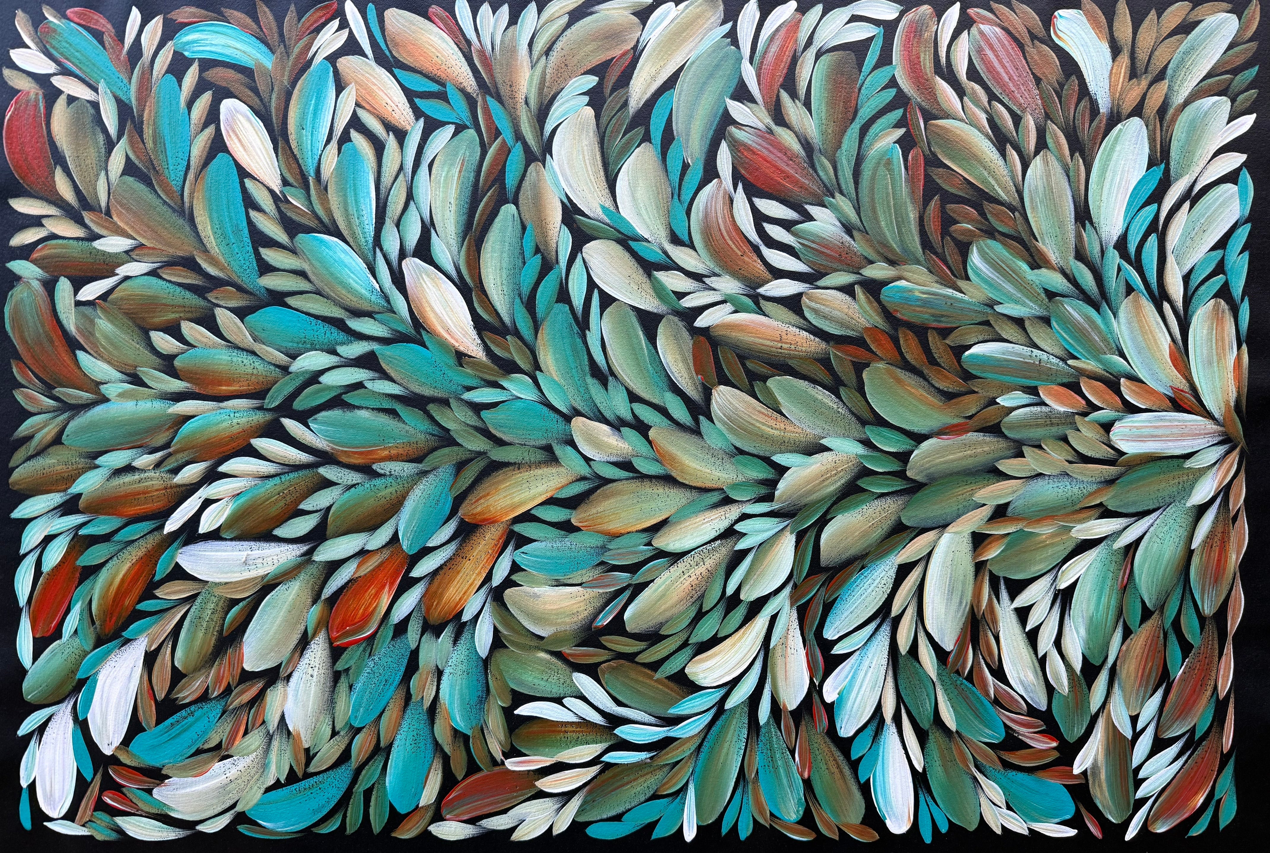 Louise Numina Napananka - Bush Medicine Leaves - 90x60cm .21-23