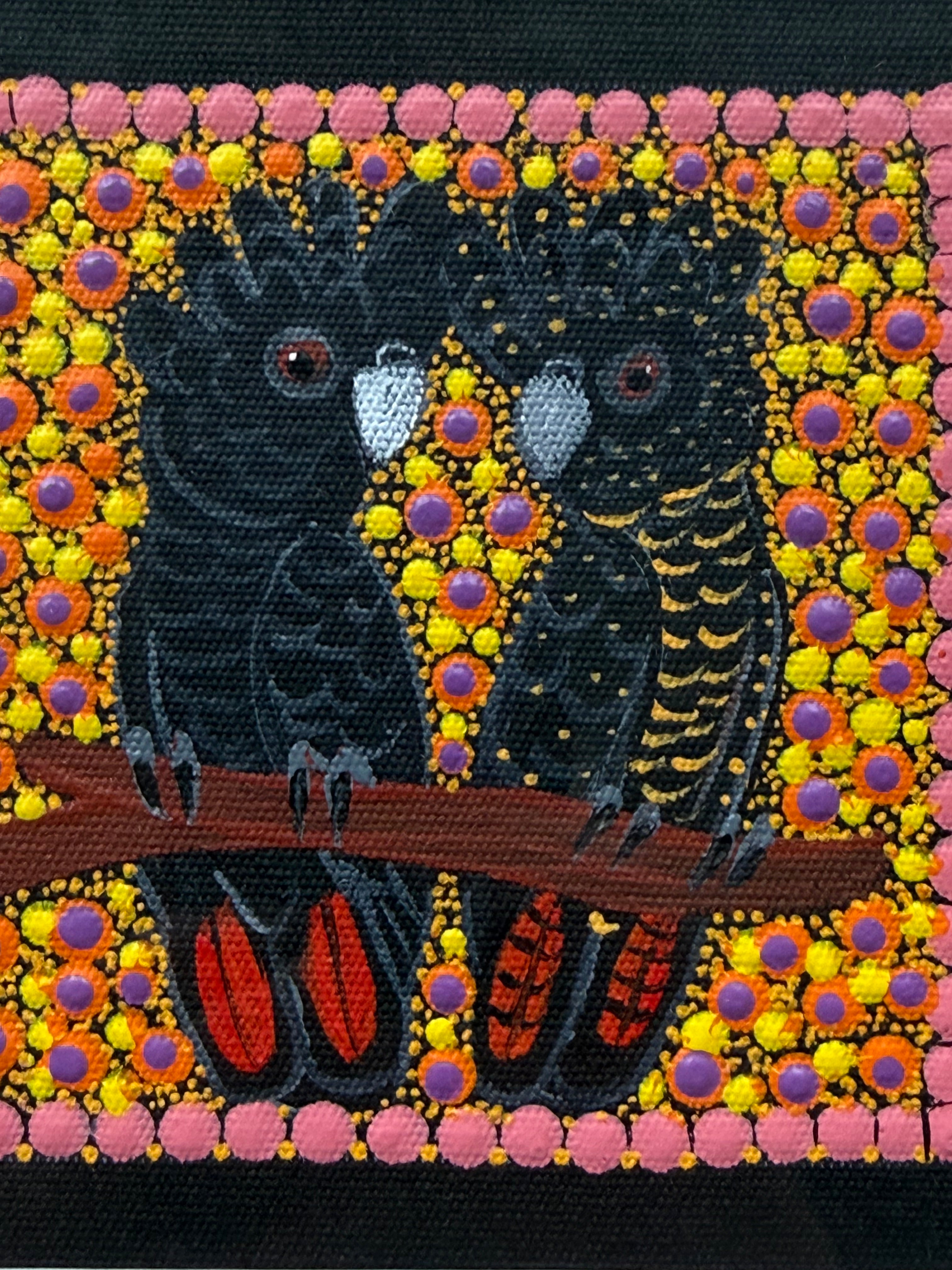 Kathleen Buzzacott - Redtail Black Cockatoos - Small, Framed .504