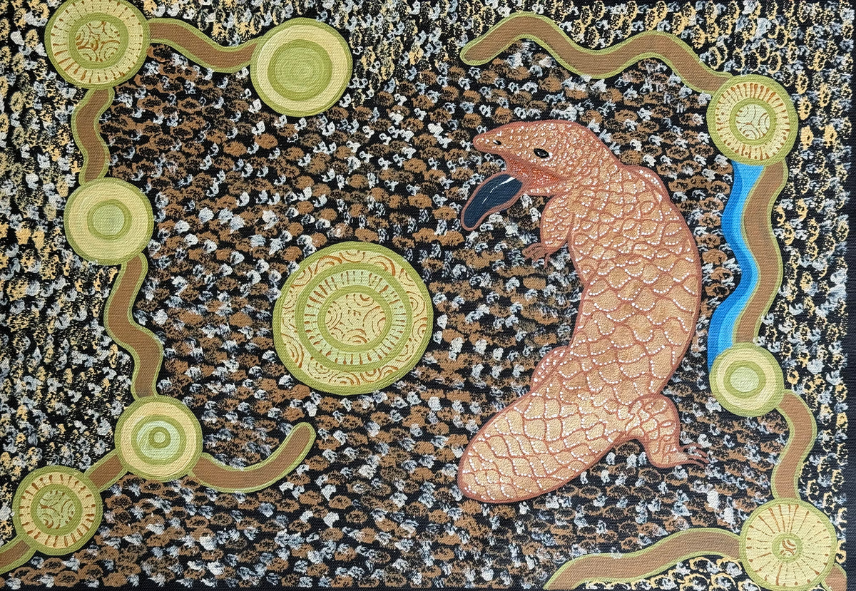 Deidre Burgoyne Rosier - Bobtail Lizard Travel Tracks to Waterholes .51-2