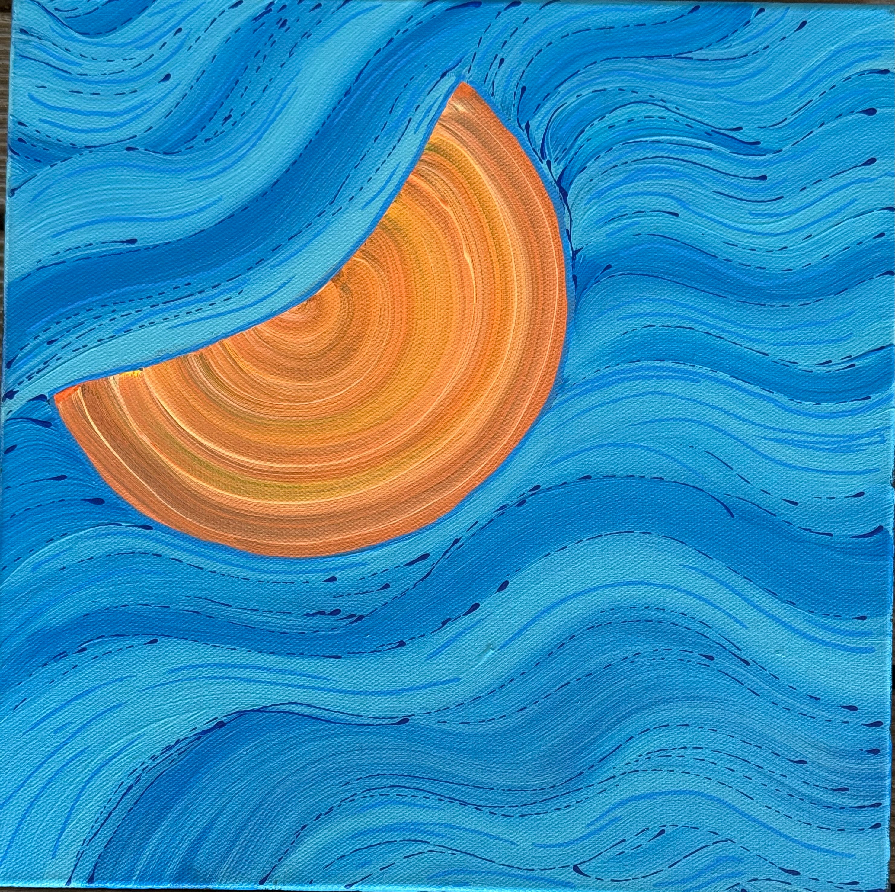 Deidre Burgoyne Rosier - Sun Between the Cloud and the Sea - 30x30cm .11-3 *pre-stretched*