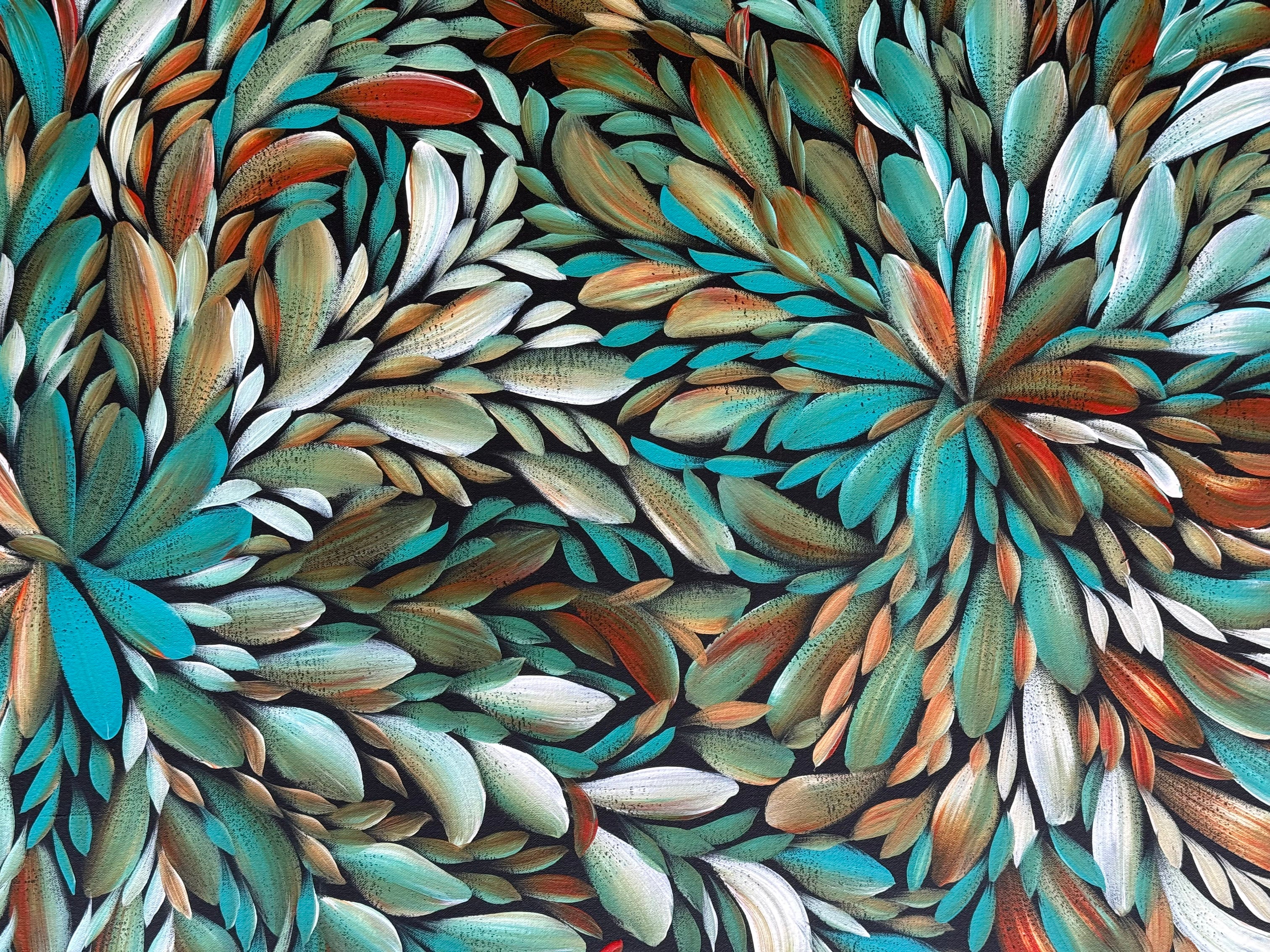 Louise Numina Napananka - Bush Medicine Leaves, Healing Leaves - 139x90cm .21-19