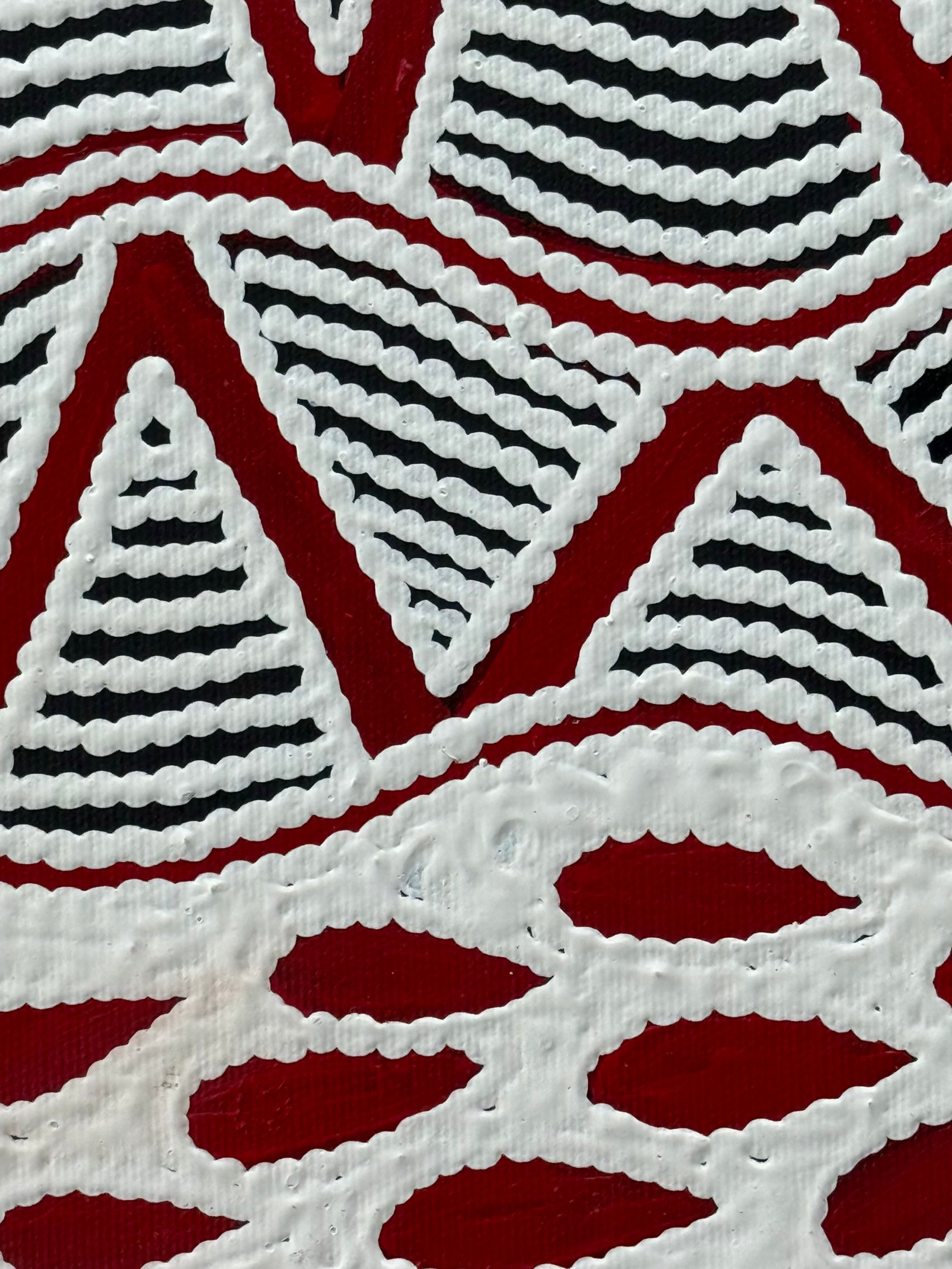 Ursula Napangardi Hudson - Pikilyi Jukurrpa (Vaughan Springs Dreaming) - Stretched
