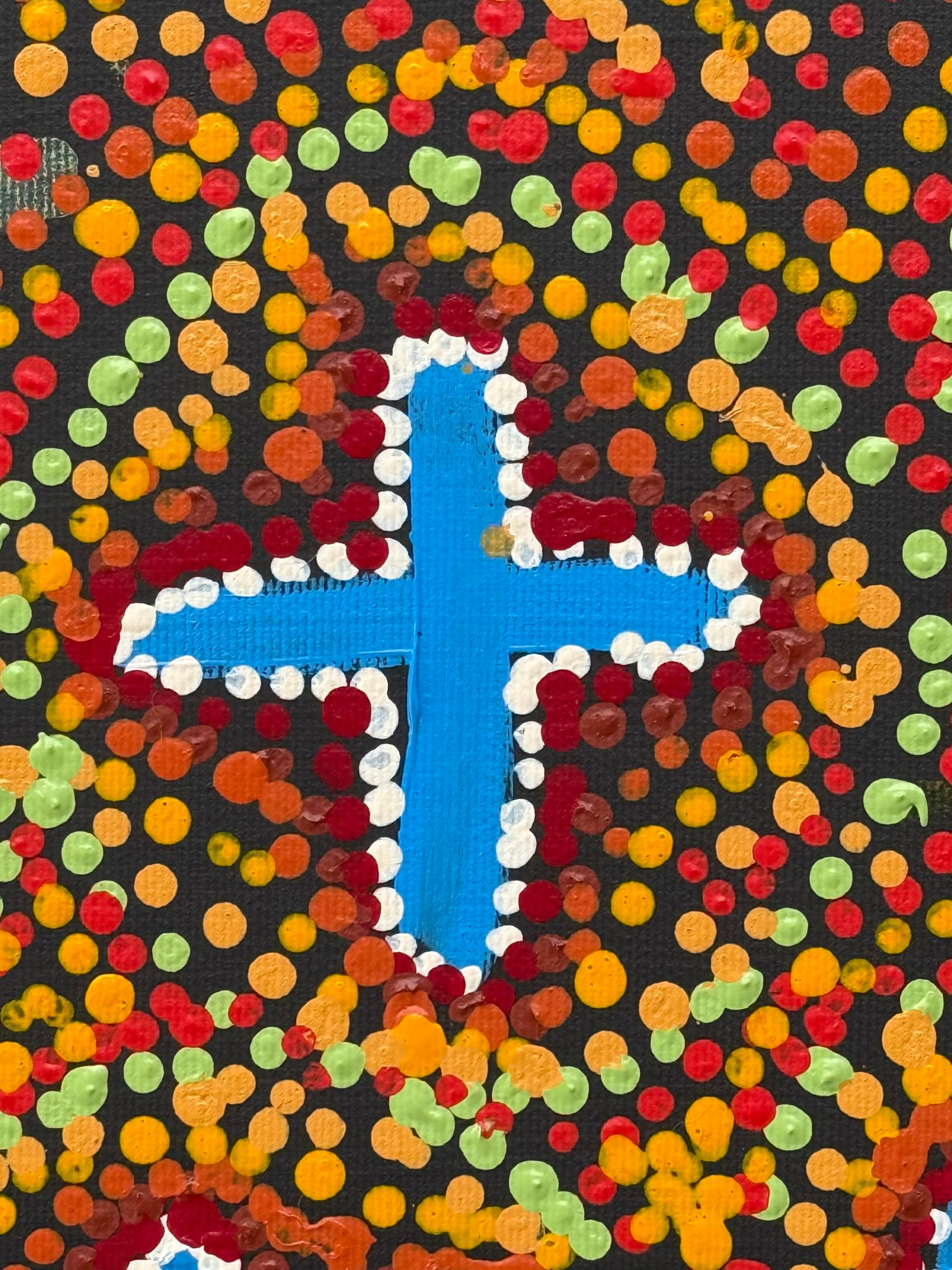 Karen Napaljarri Barnes - Ngatijirri Jukurrpa (Budgerigar Dreaming) - Stretched