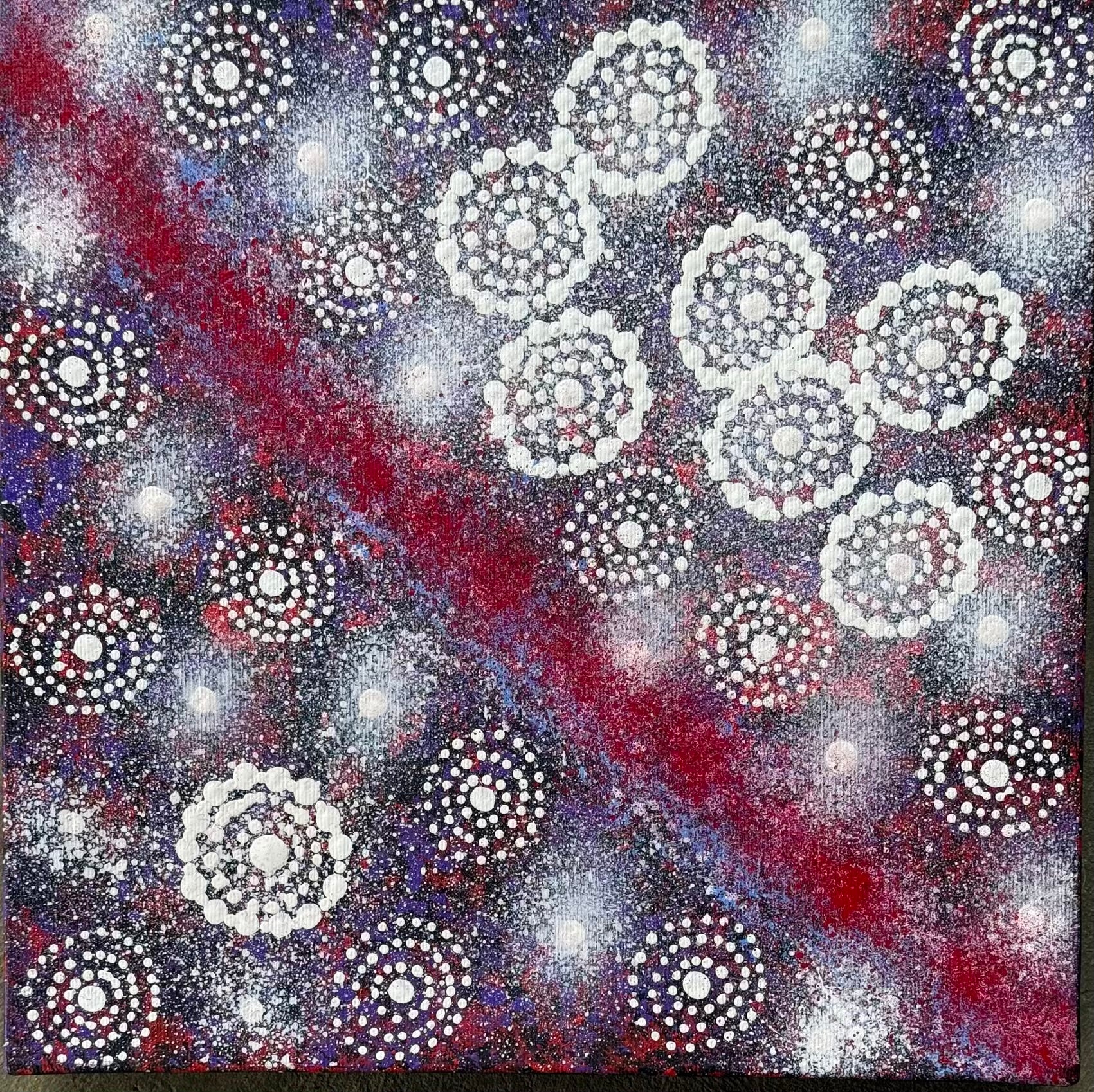 Justinna Napaljarri Sims - Yanjirlpirri or Napaljarri-Warnu Jukurrpa (Star or Seven Sisters Dreaming) - Stretched