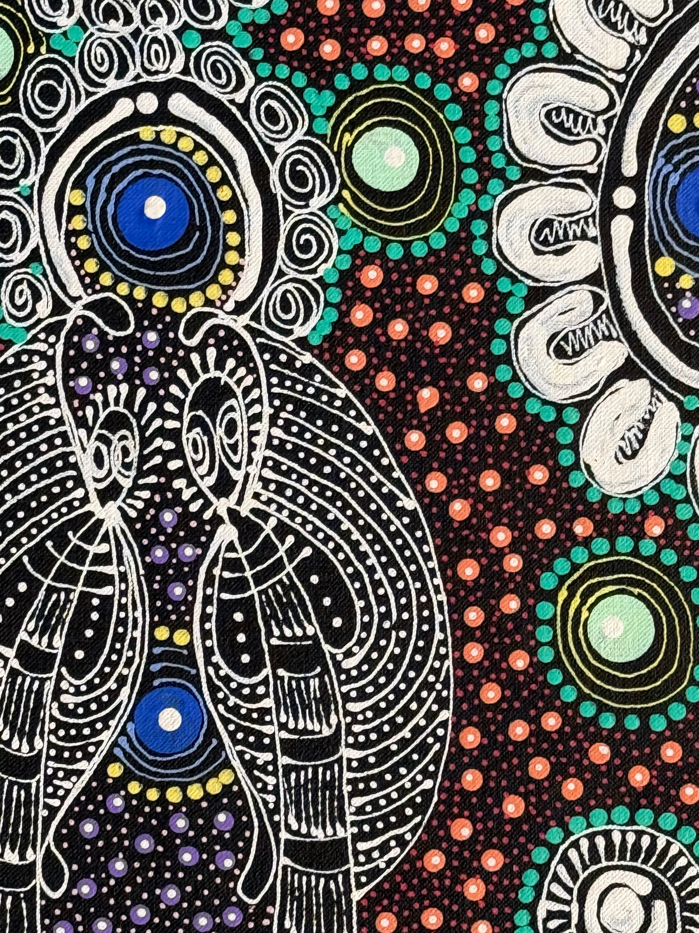 Colleen Wallace Nungarray - Dreamtime Sisters - 60x60cm .77