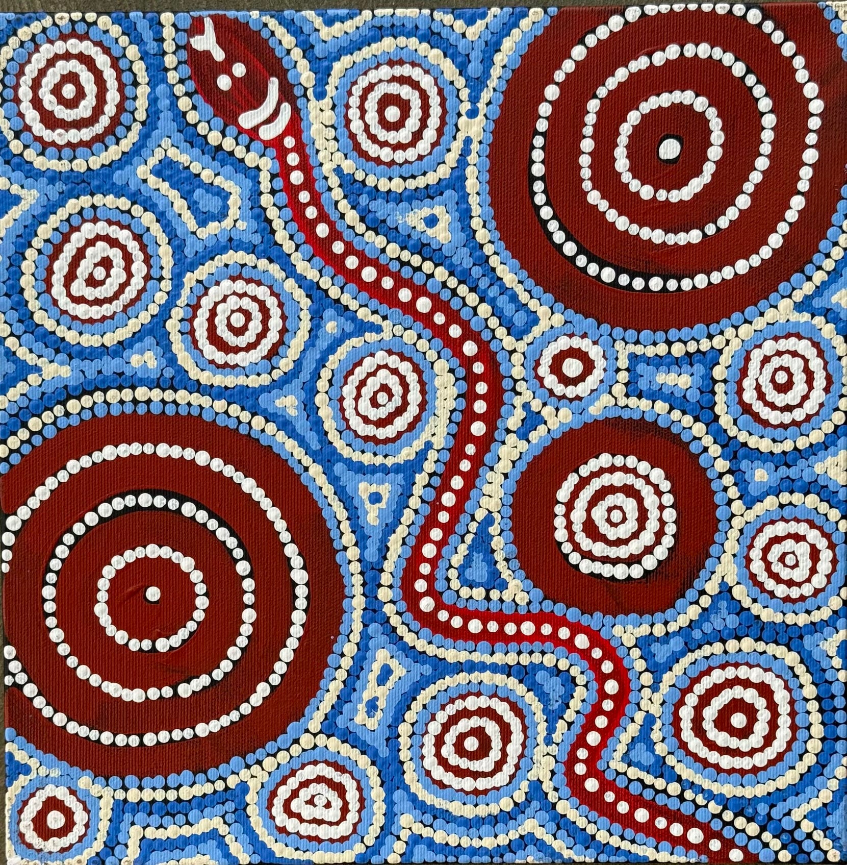 Steven Jakamarra Oldfield - Warna Jukurrpa (Snake Dreaming) - Stretched