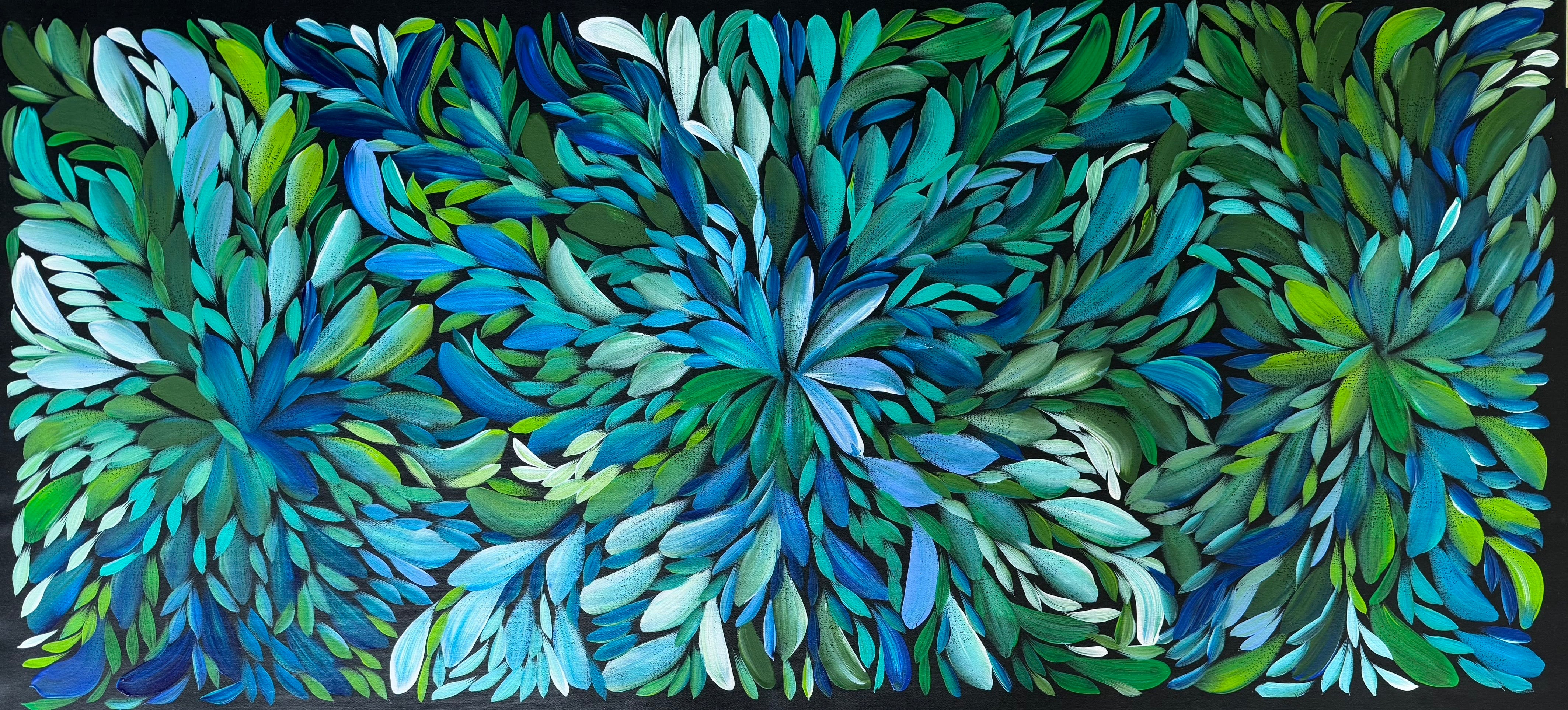 Louise Numina Napananka - Bush Medicine Leaves, Healing Leaves - 133x59cm .24-22