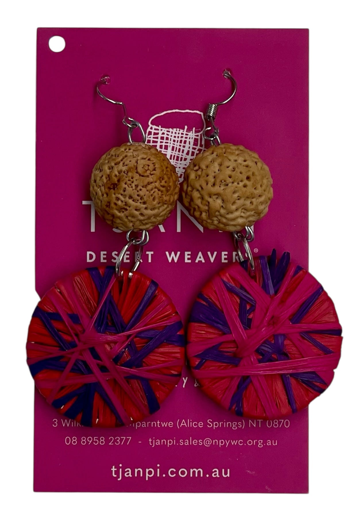 Raffia Woven Disc Earrings - Eva Braeden