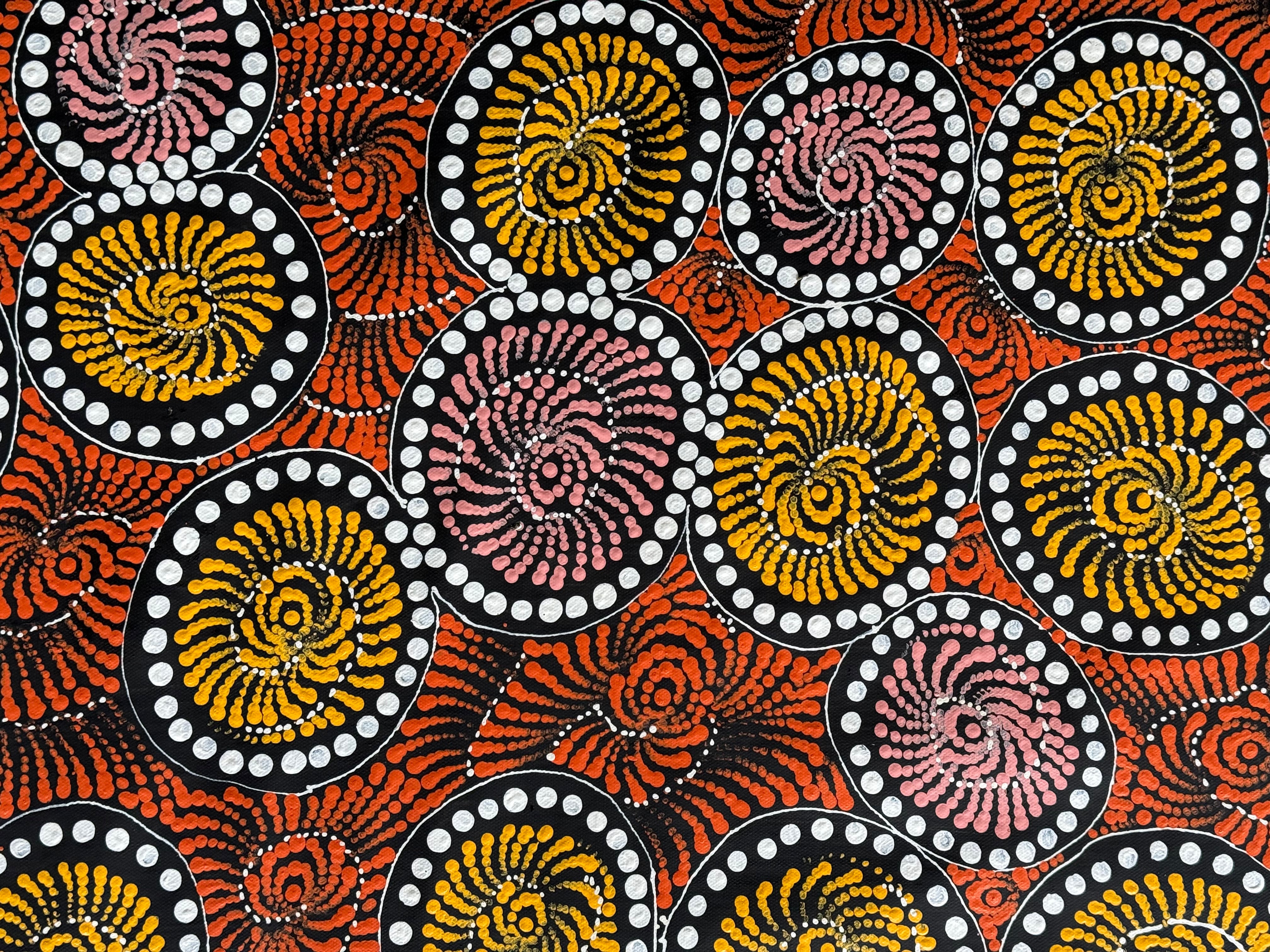 Maria Nampijinpa Brown - Flying Ants Dreaming (Pamapardu Jukurrpa) .78-6