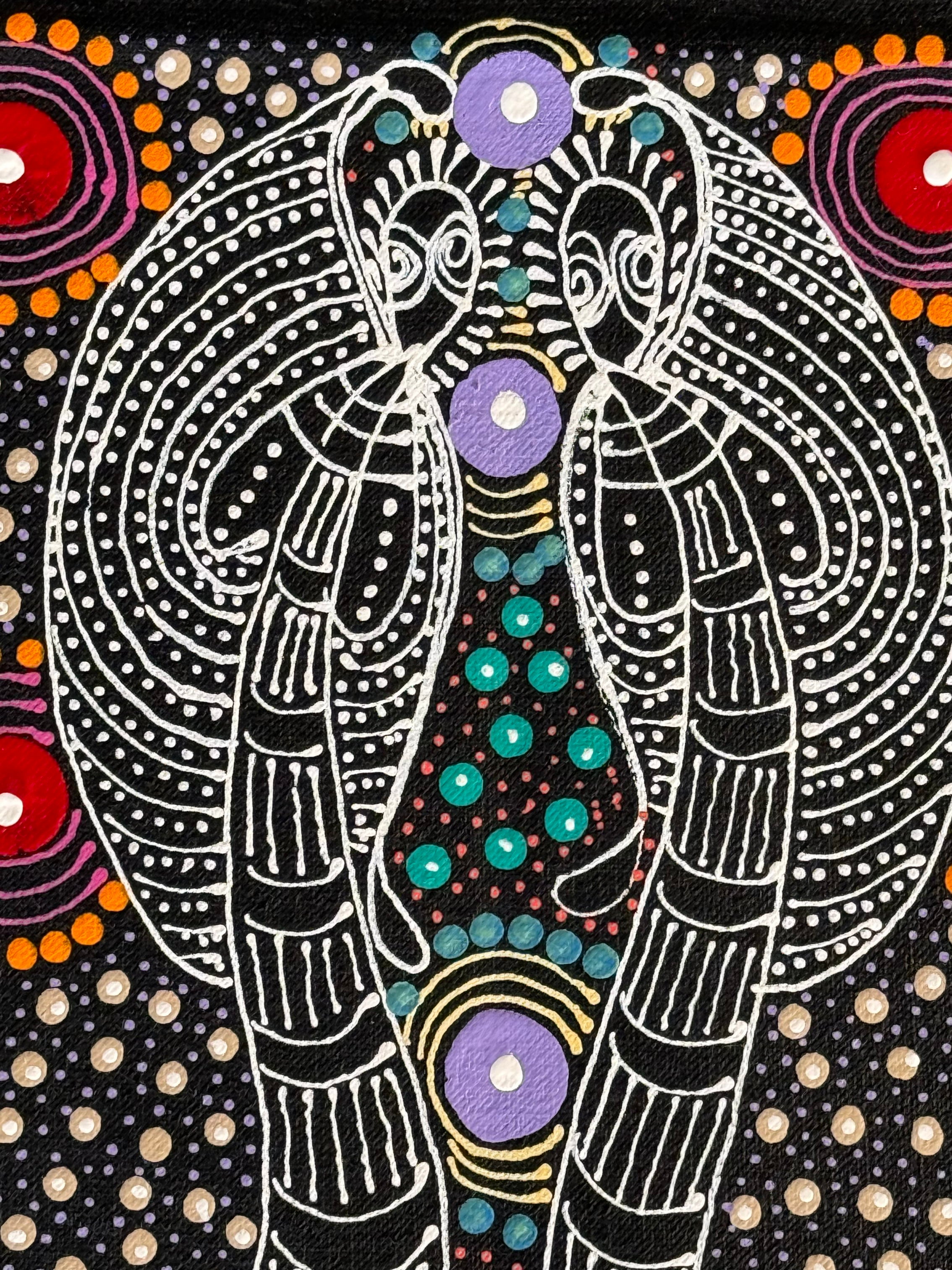 Colleen Wallace - Dreamtime  Sisters -  30x30cm .14