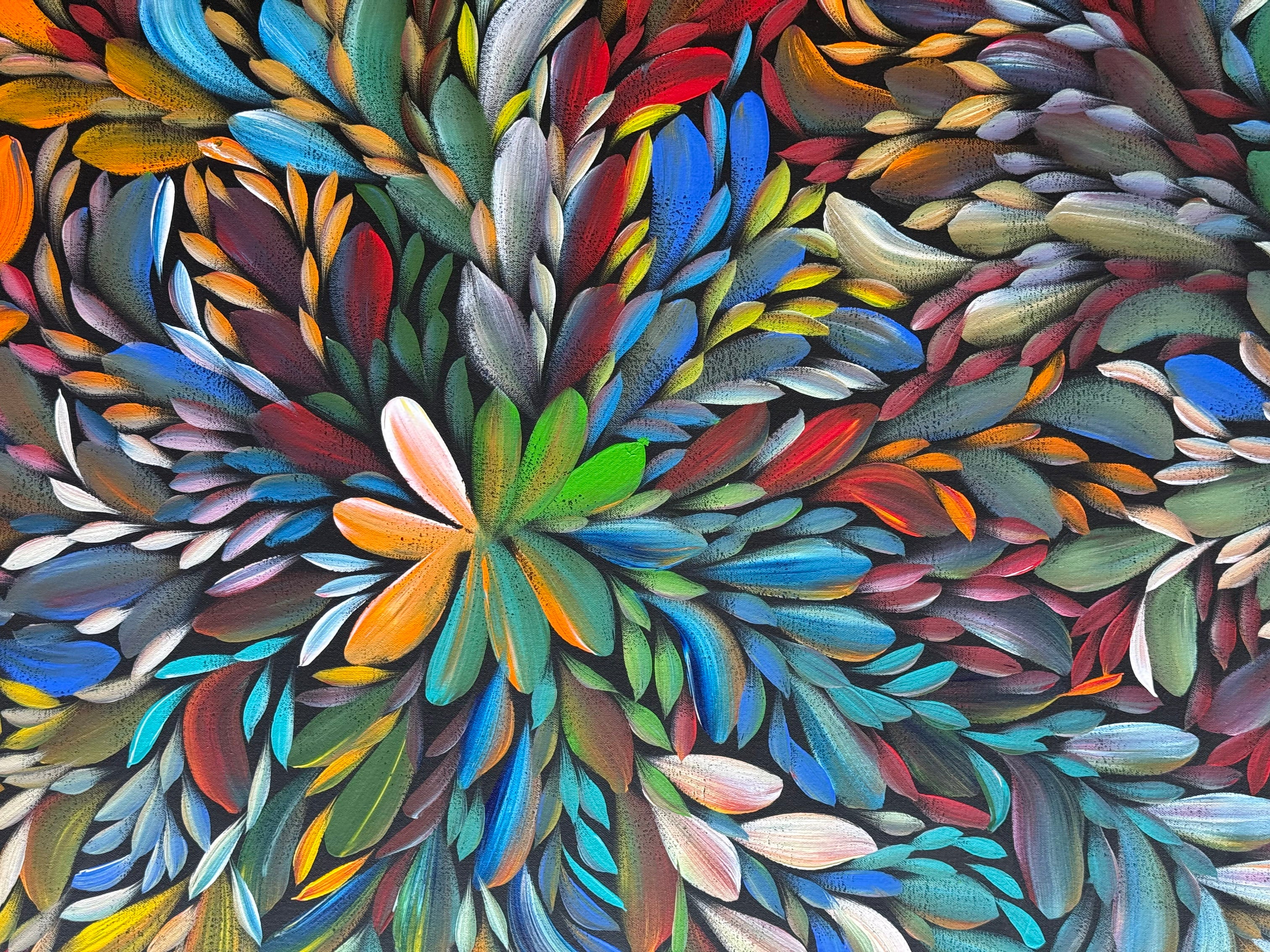 Louise Numina Napananka - Bush Medicine Leaves, Healing Leaves - 139x89cm .22-36