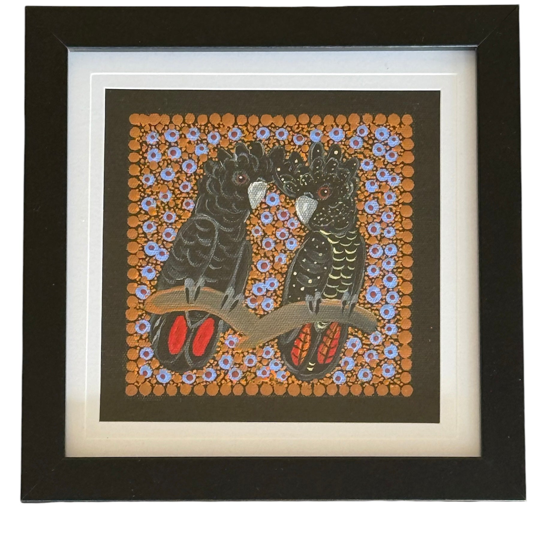 Kathleen Buzzacott - Redtail Black Cockatoos - Small, Framed .504