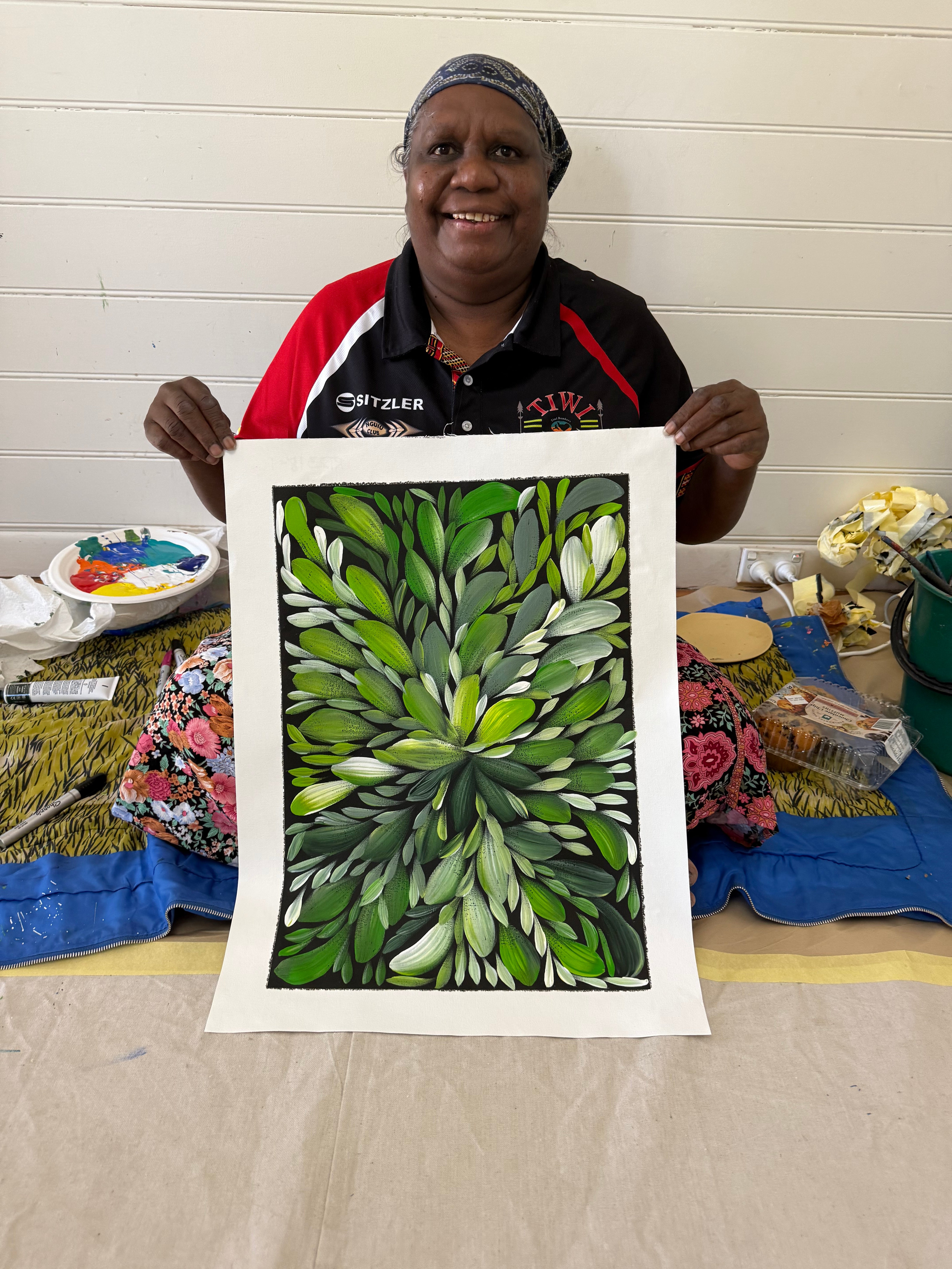 Louise Numina Napananka - Bush Medicine Leaves - 36x51cm .18-1