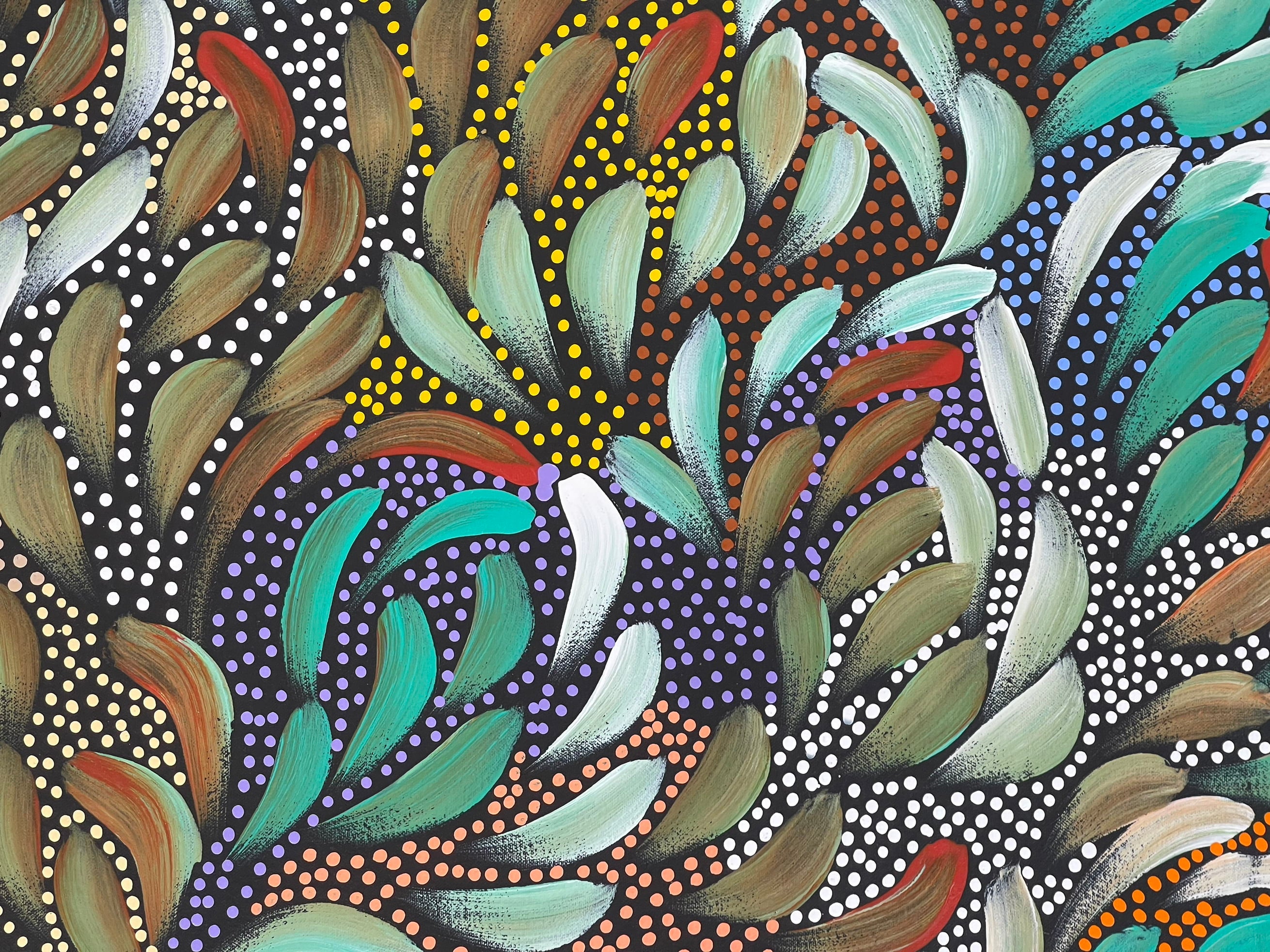 Caroline Numina - Seeded Bush Medicine Leaves - 103x90cm .25-20