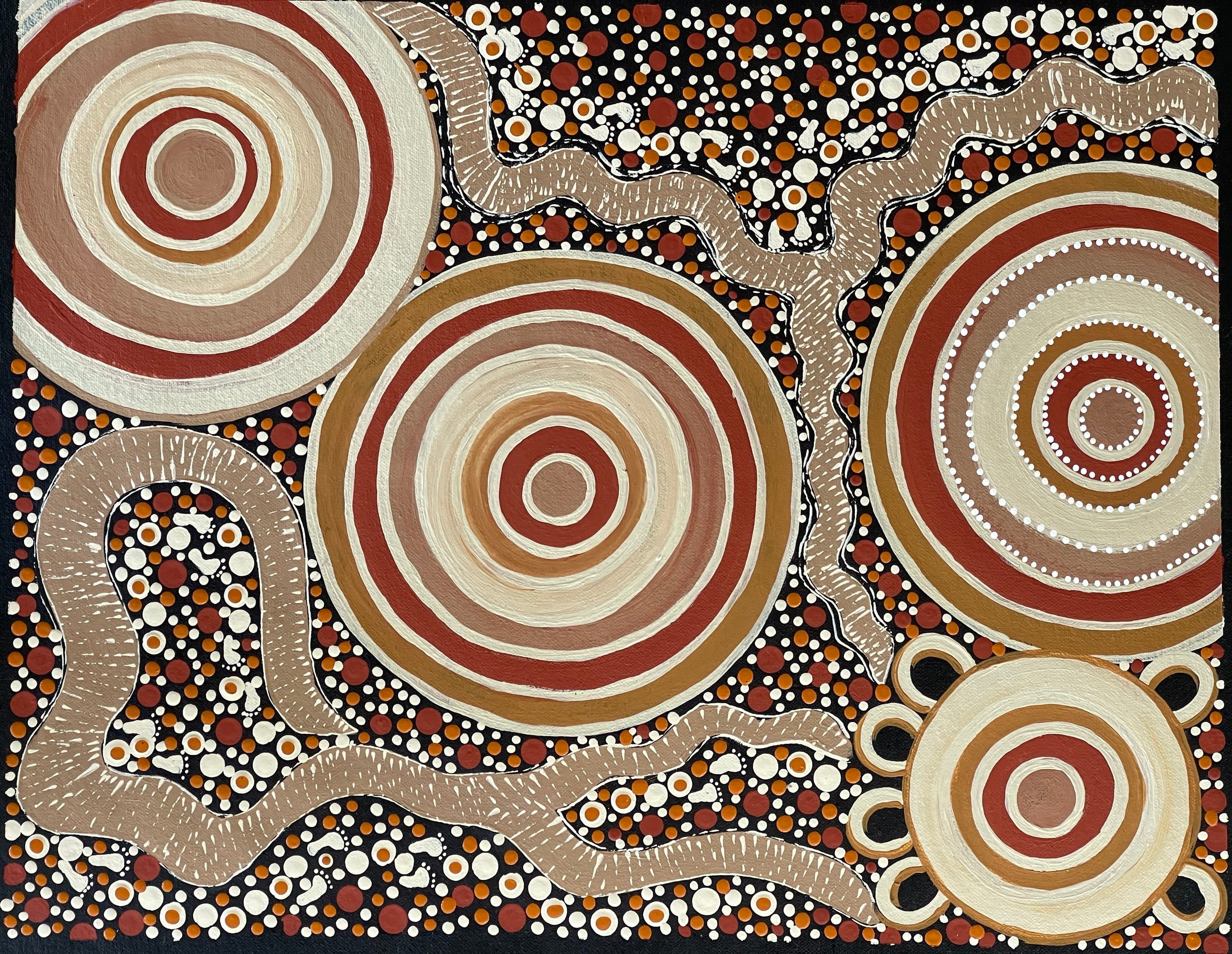 Deidre Burgoyne Rosier - Family Circles, Travel Tracks - 35x44cm .90-8