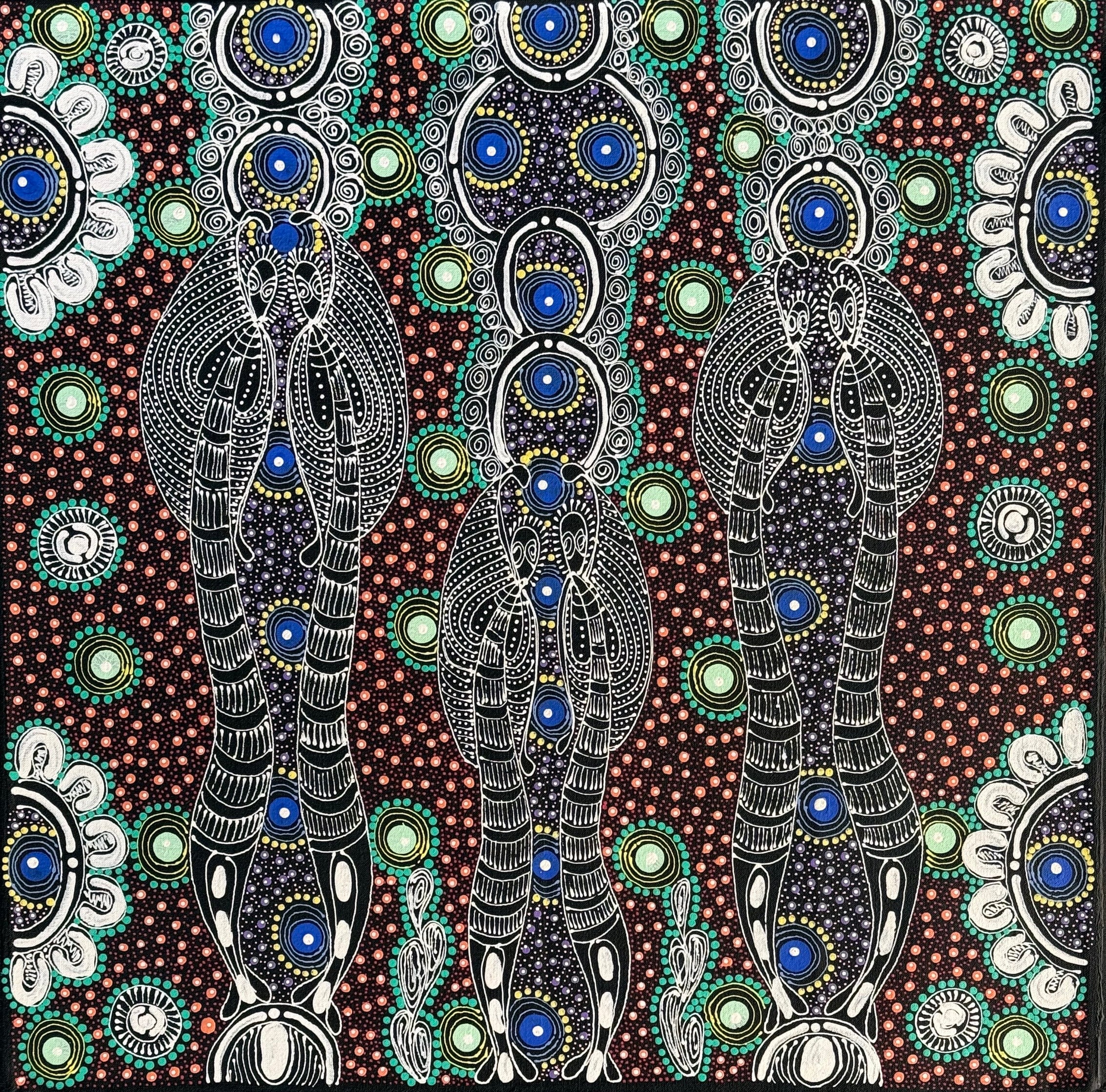 Colleen Wallace Nungarray - Dreamtime Sisters - 60x60cm .77