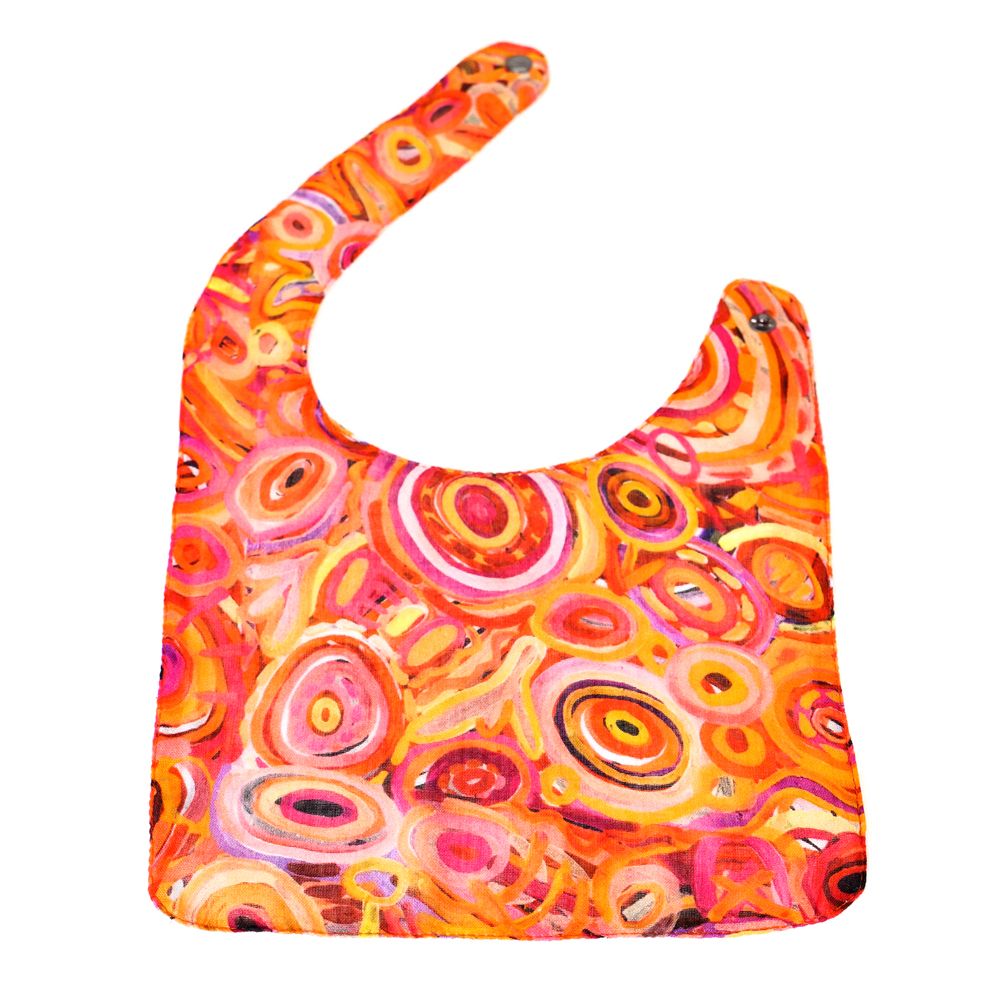 Organic Cotton Bib - Cedric Varcoe (pink/orange)