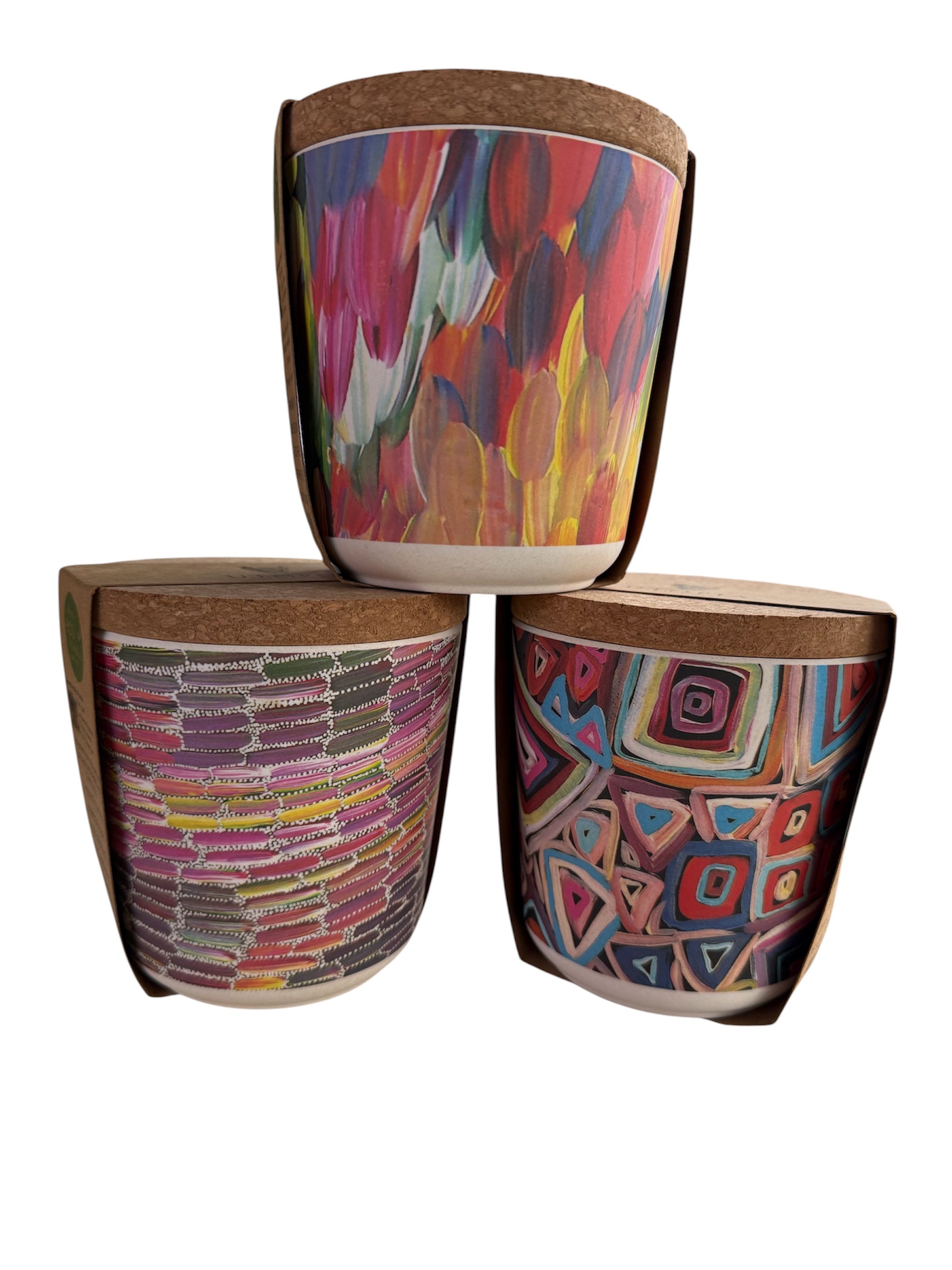 Bamboo Food Canisters - 3 Small - Various Artists