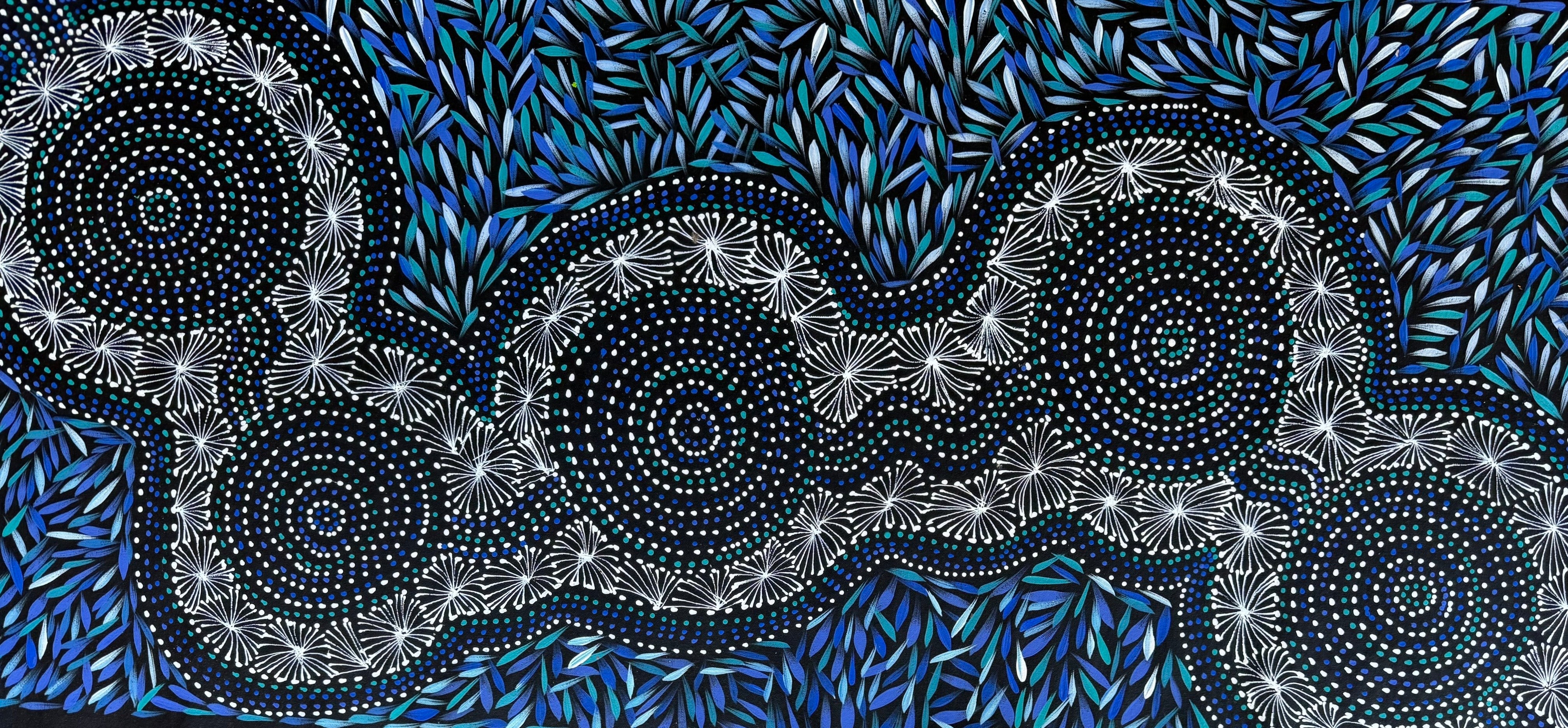 Selina Numina Kamprina - Bush Medicine Leaves with Spinifex Grass - 133x61cm .37-8